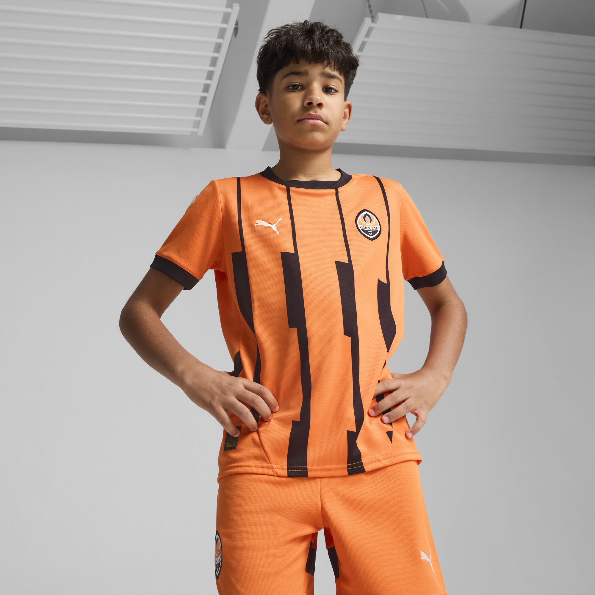 Puma FC Shakhtar Donetsk 24/25 Heimtrikot Teenager Für Für Kinder | Mit Striped | Rickie Orange/Black | Größe: 13-14Y