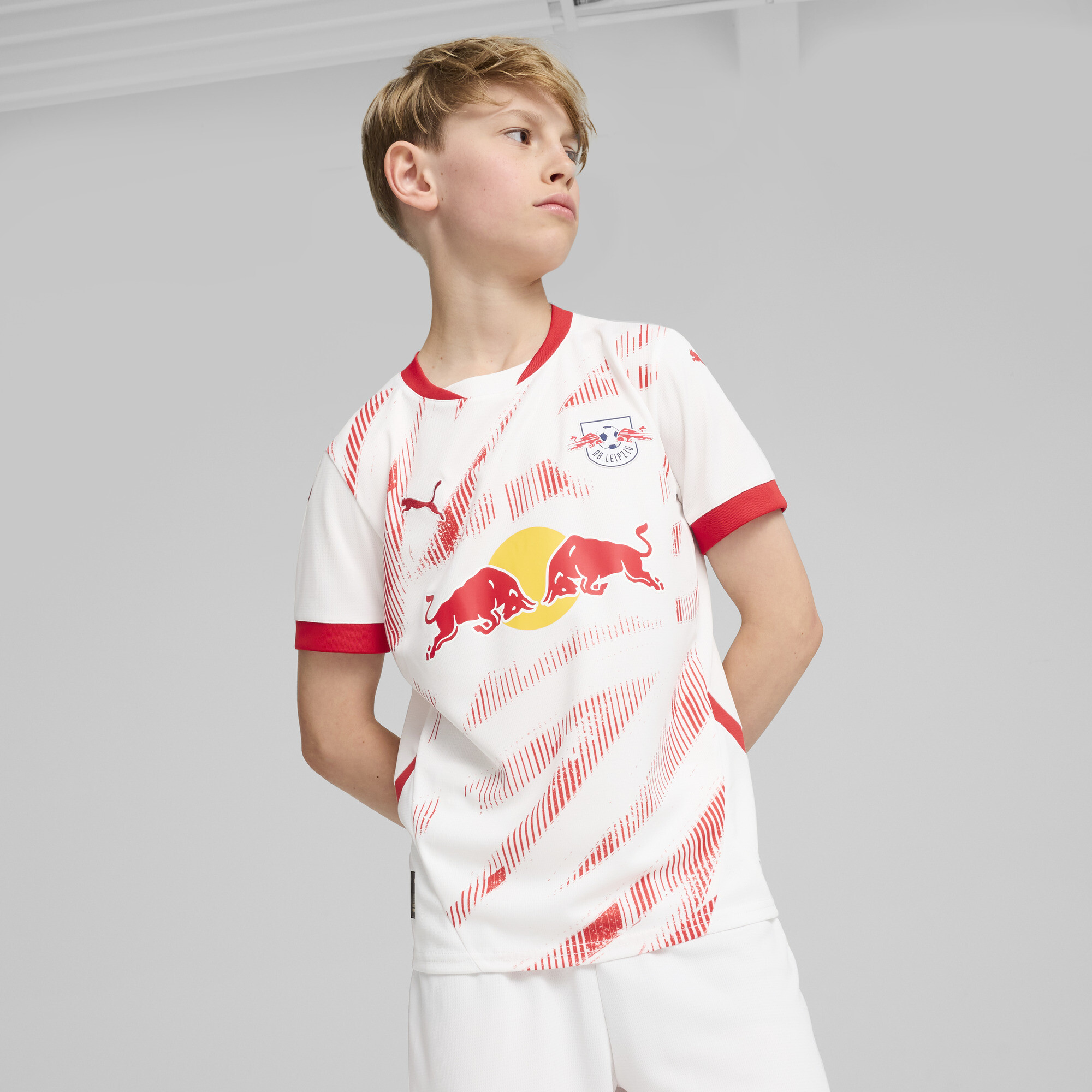 Puma RB Leipzig 24/25 Home Jersey Youth, White, Size 13-14Y, Clothing