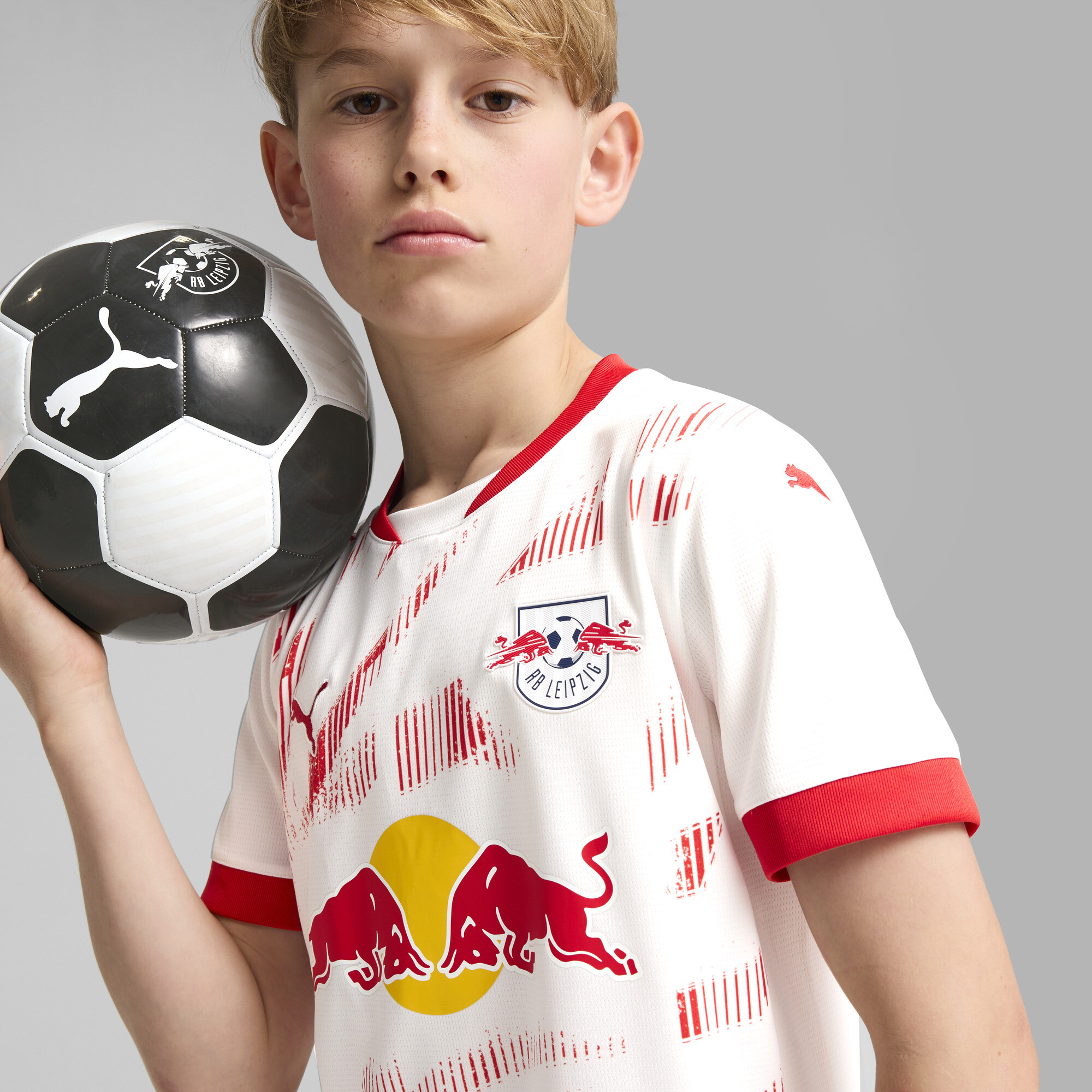 Puma RB Leipzig 24/25 Home Jersey Youth, White, Size 13-14Y, Clothing