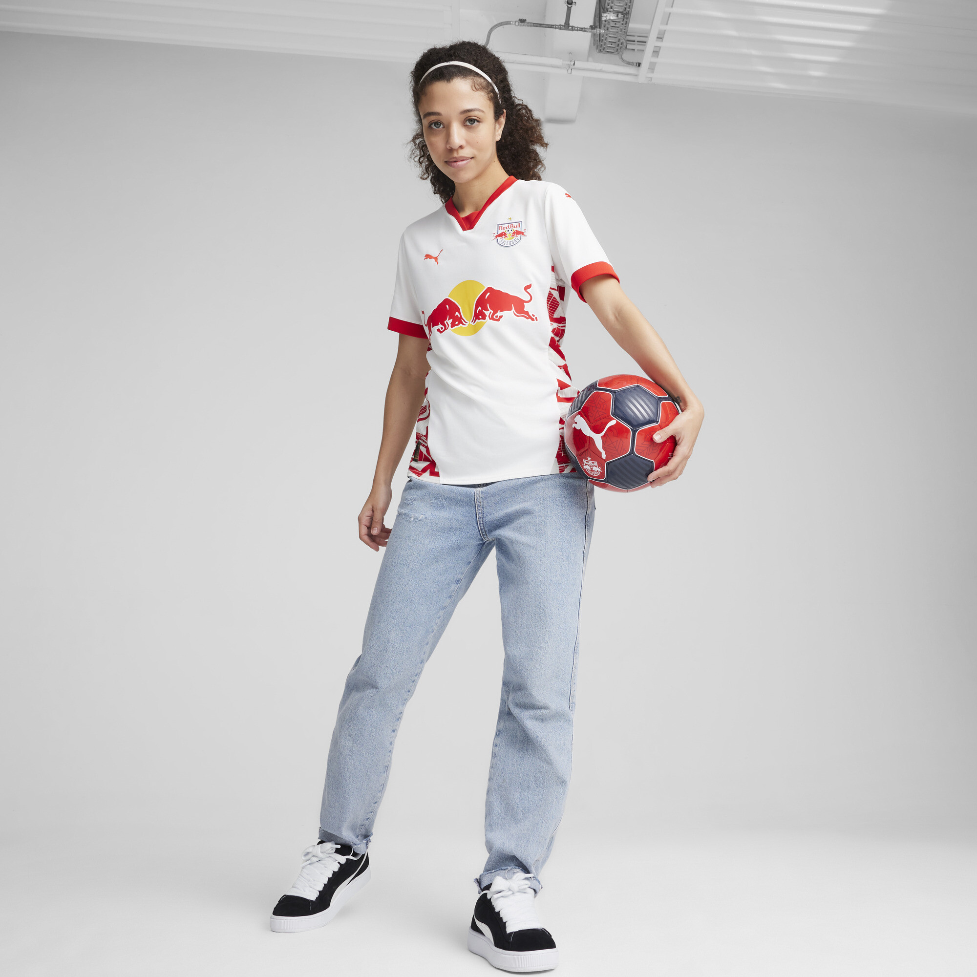 Women's Puma FC Red Bull Salzburg 24/25 Home Jersey, White, Size XXS, Sport