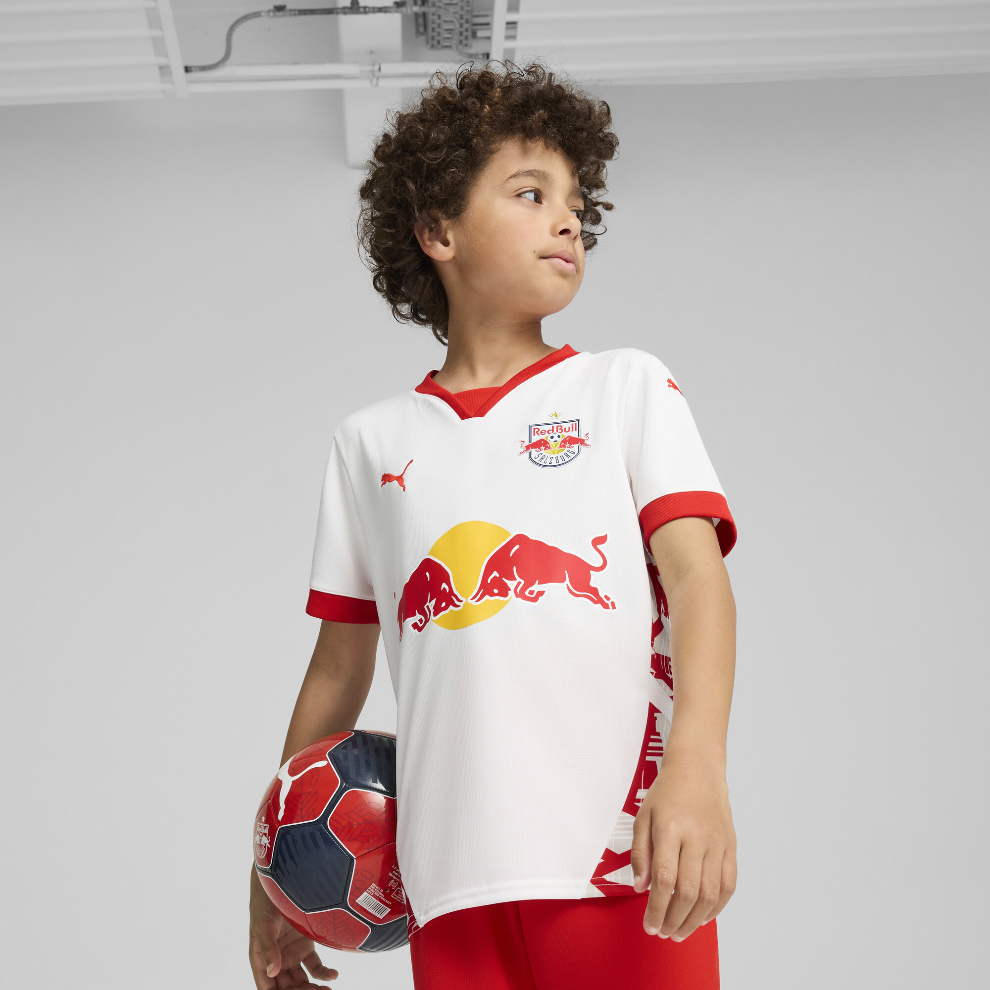 Puma FC Red Bull Salzburg 24/25 Heimtrikot Teenager Für Für Kinder | Mit Other Pattern | White/Red | Größe: 7-8Y