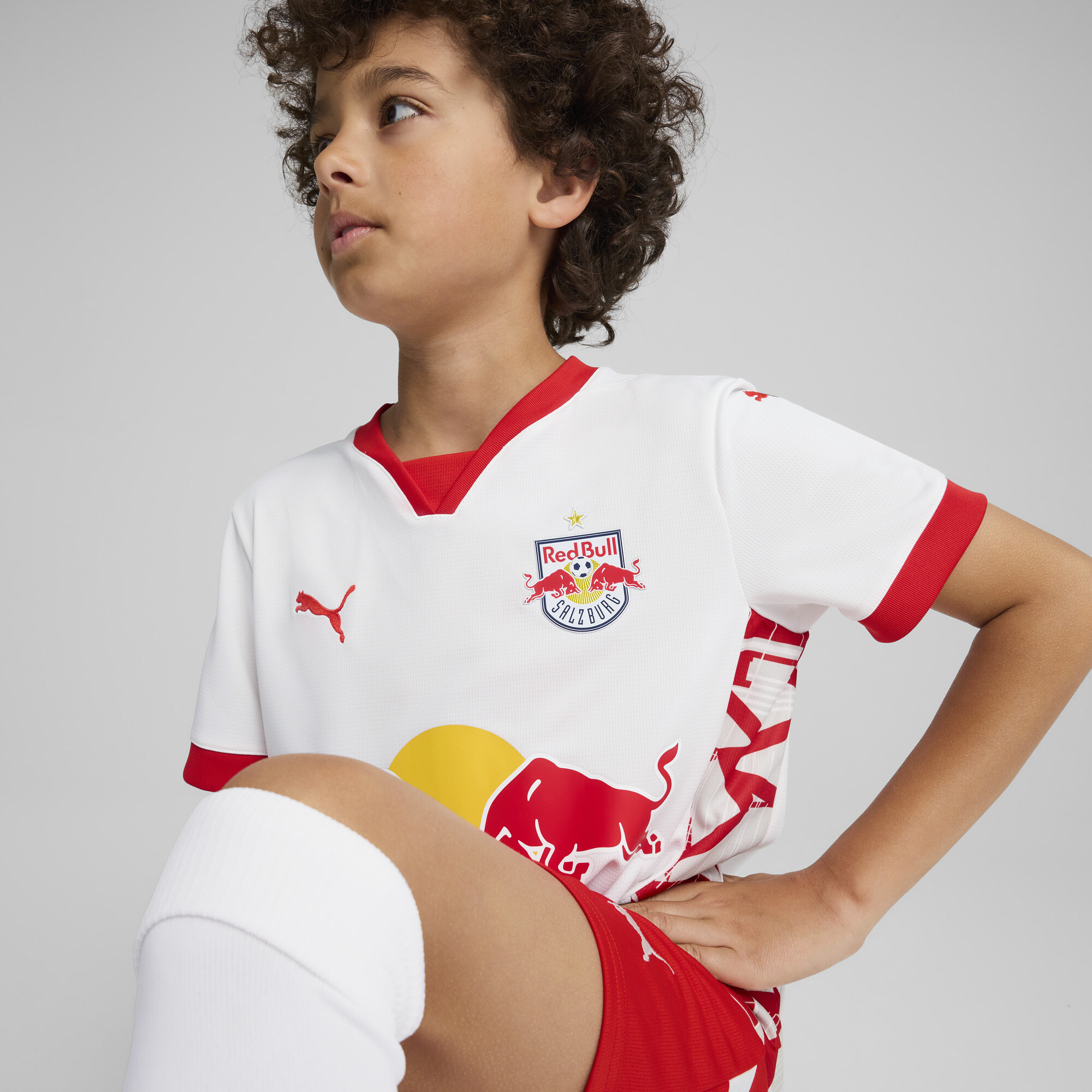 Puma FC Red Bull Salzburg 24/25 Home Jersey Youth, White, Size 7-8Y, Clothing