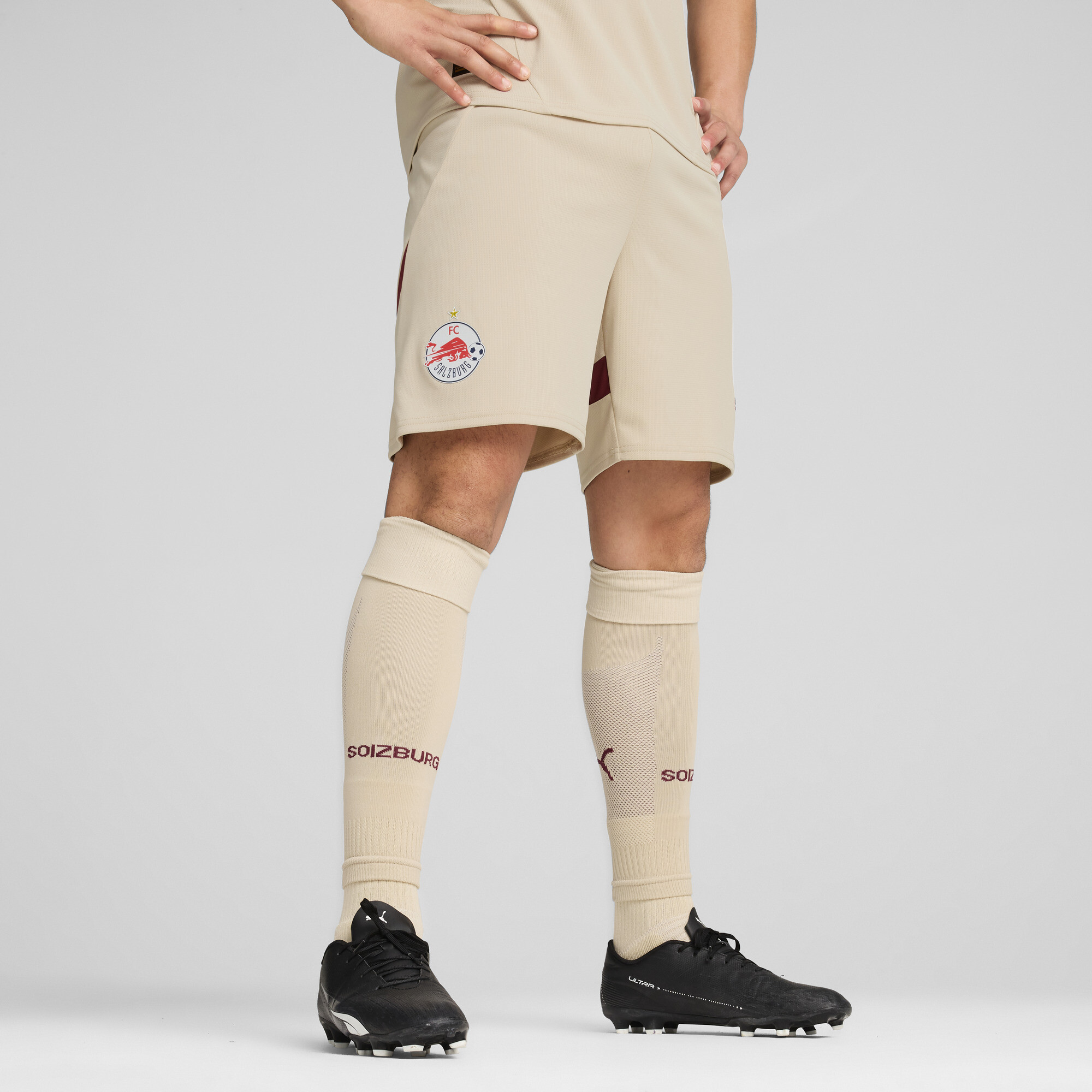 Puma FC Red Bull Salzburg 24/25 Shorts Herren | Mit Plain | Granola/Regal Red | Größe: M