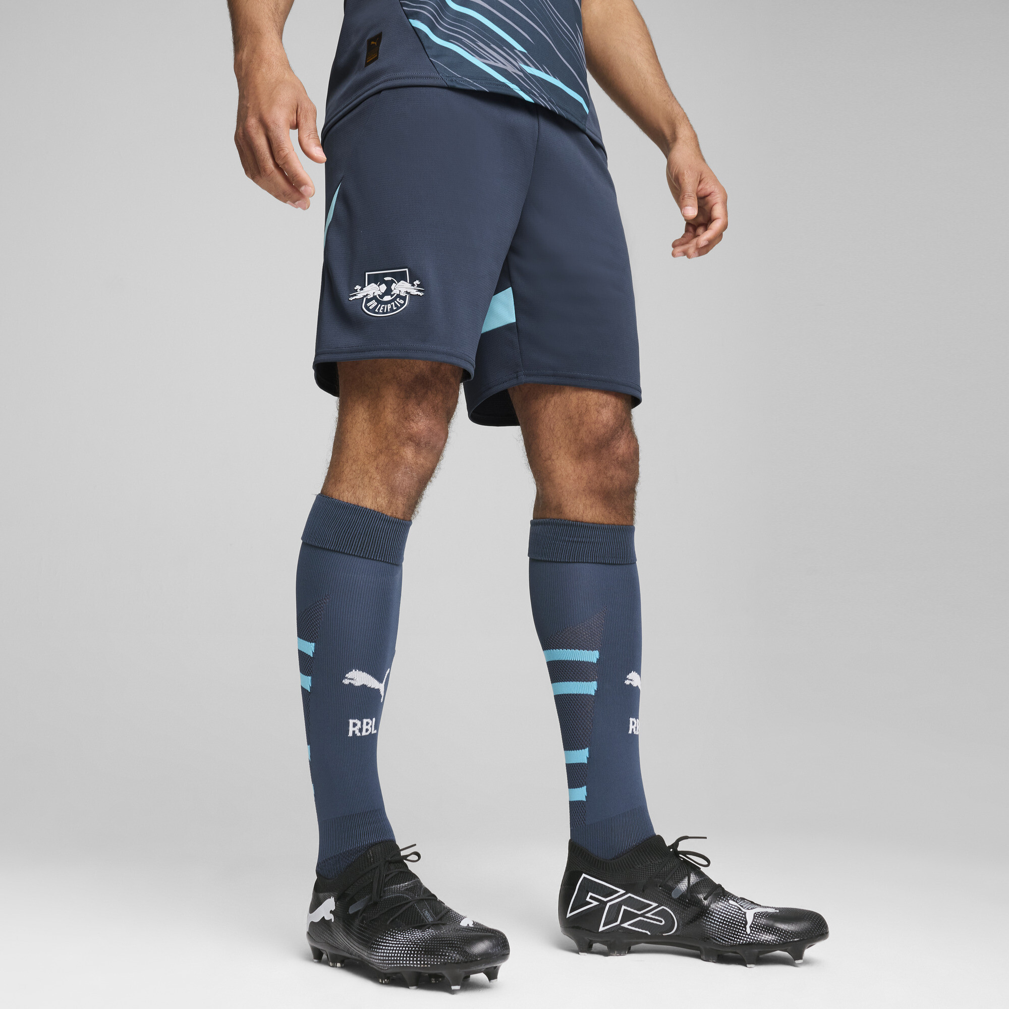 Puma RB Leipzig Shorts Herren | Mit Print | Dark Night/Hero Blue | Größe: M