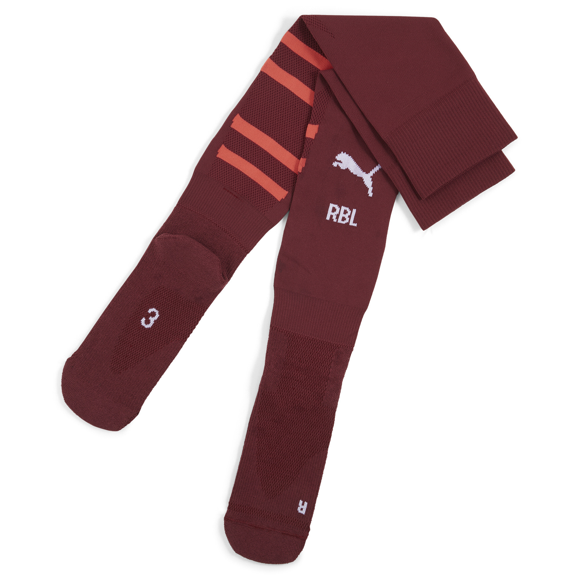 Puma RB Leipzig 24/25 Socken mit Grafik Herren | Mit Striped | Dark Jasper/Active Red | Größe: 43-46