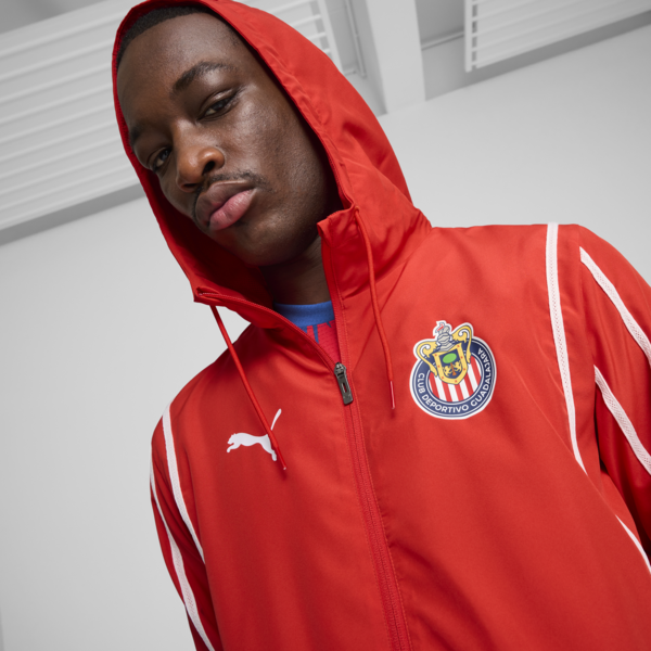 Chamarra pre-partido Chivas para hombre, PUMA Red-PUMA White, large-MEX