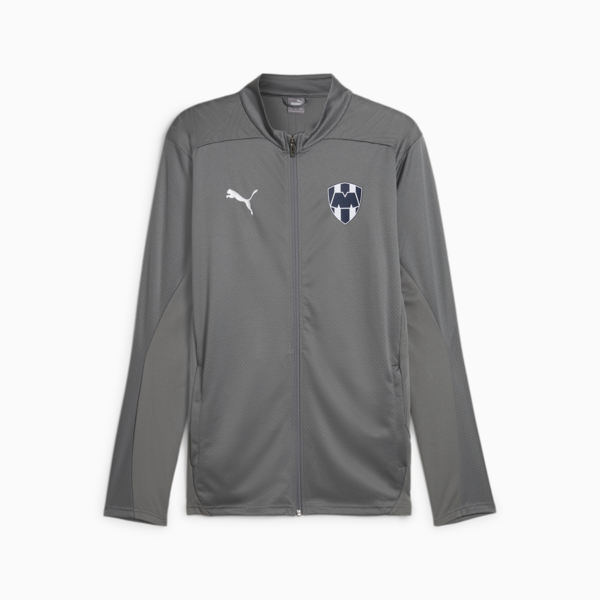 Chamarra de entrenamiento Rayados para hombre, Flat Medium Gray-PUMA Silver, large-MEX