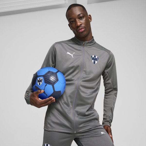 Chamarra de entrenamiento Rayados para hombre, Flat Medium Gray-PUMA Silver, large-MEX