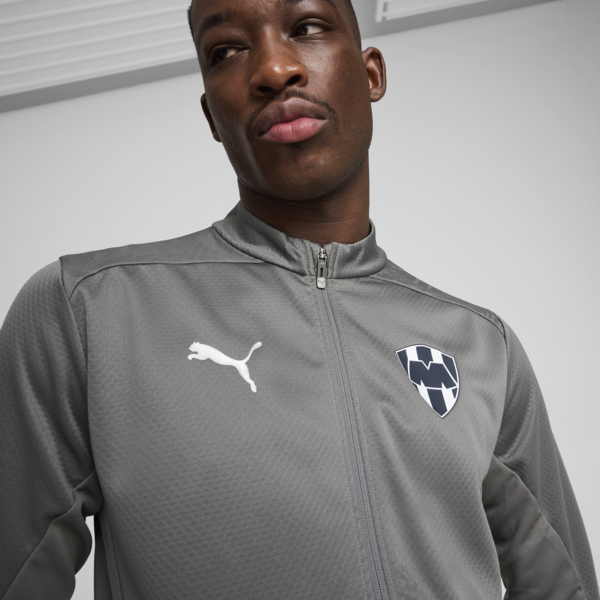 Chamarra de entrenamiento Rayados para hombre, Flat Medium Gray-PUMA Silver, large-MEX