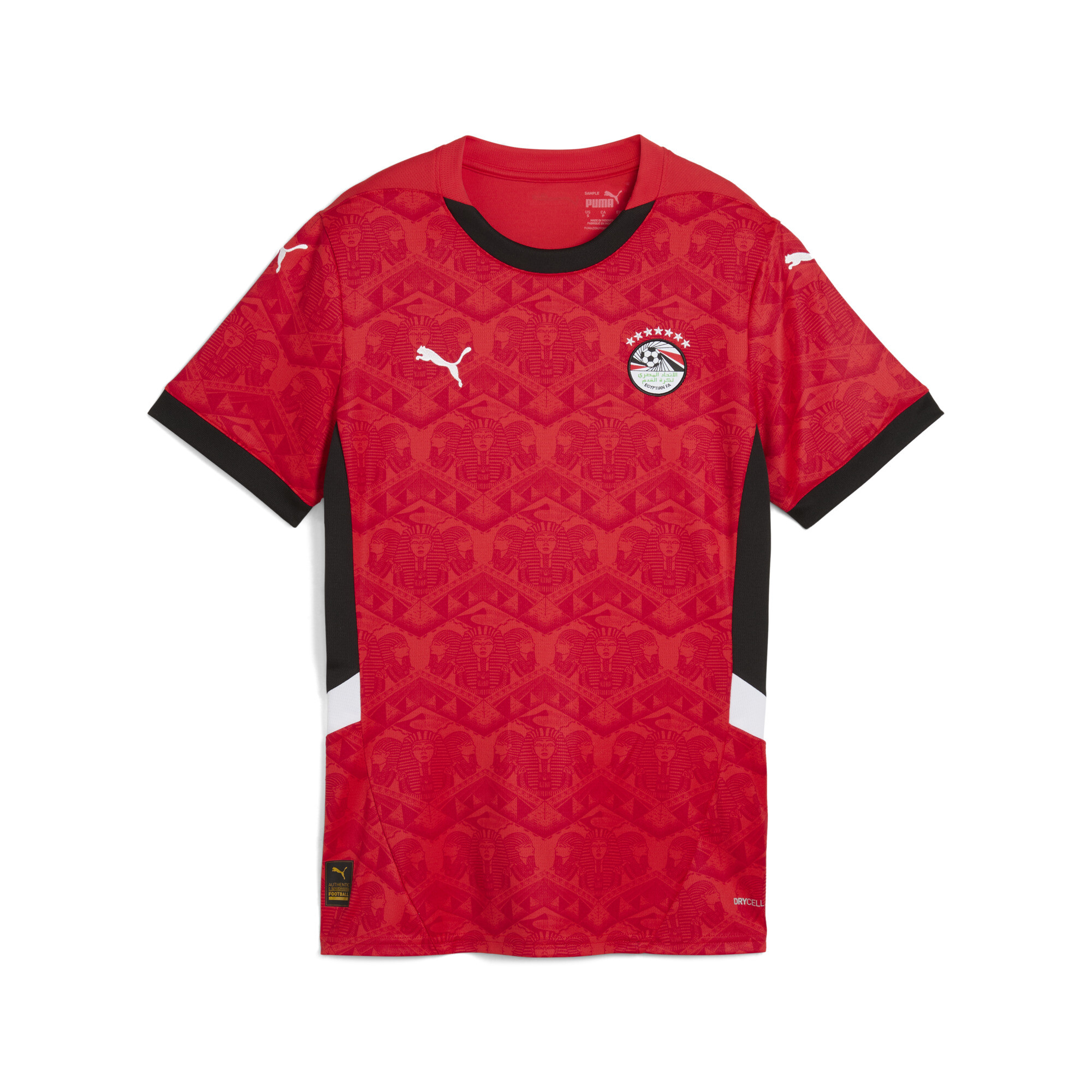 PUMA Egypte 2025 thuisshirt voor Dames, Zwart/Rood, Maat M thumbnail 3