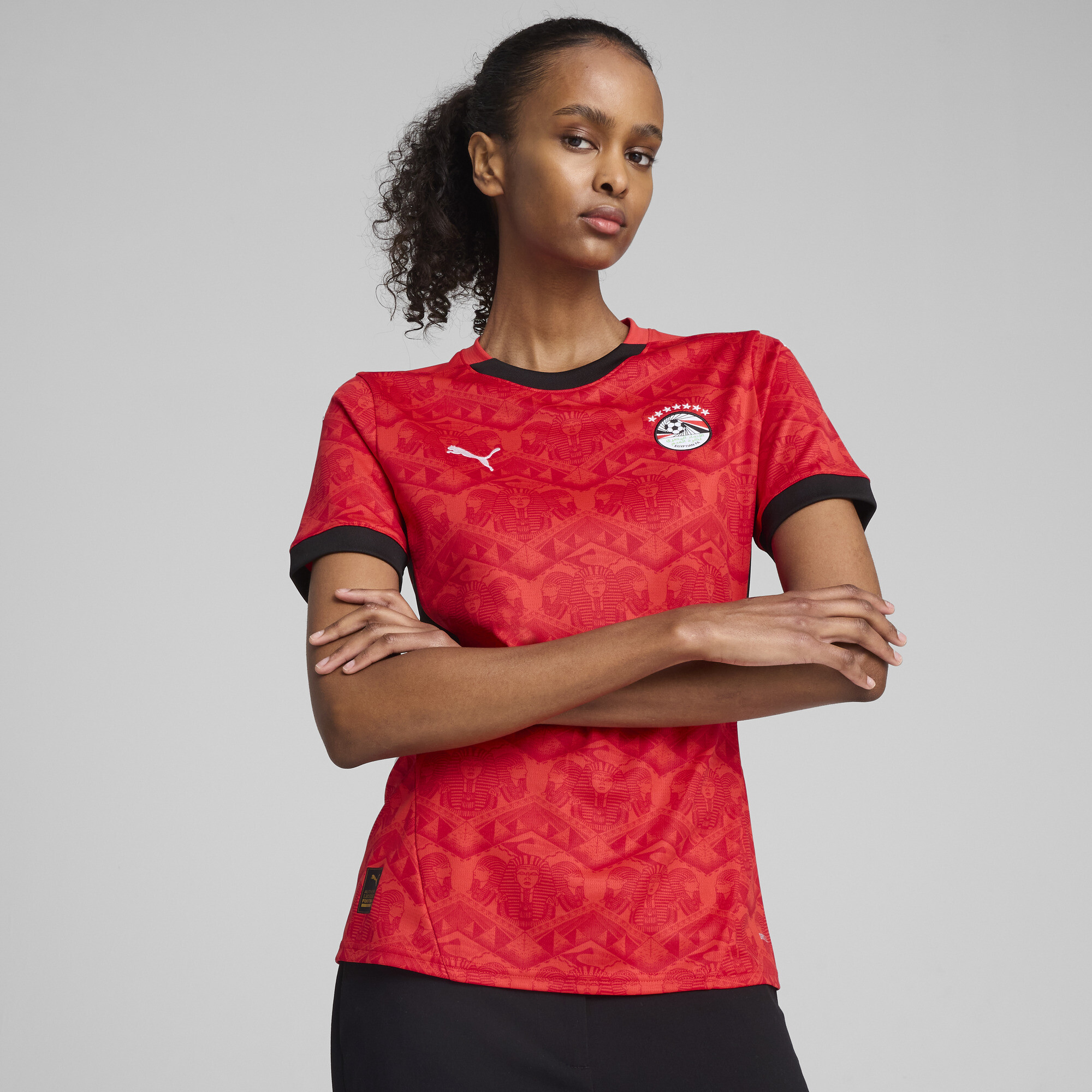 Puma Ägypten 2025 Heimtrikot Damen | Mit Print | Red/Black | Größe: M