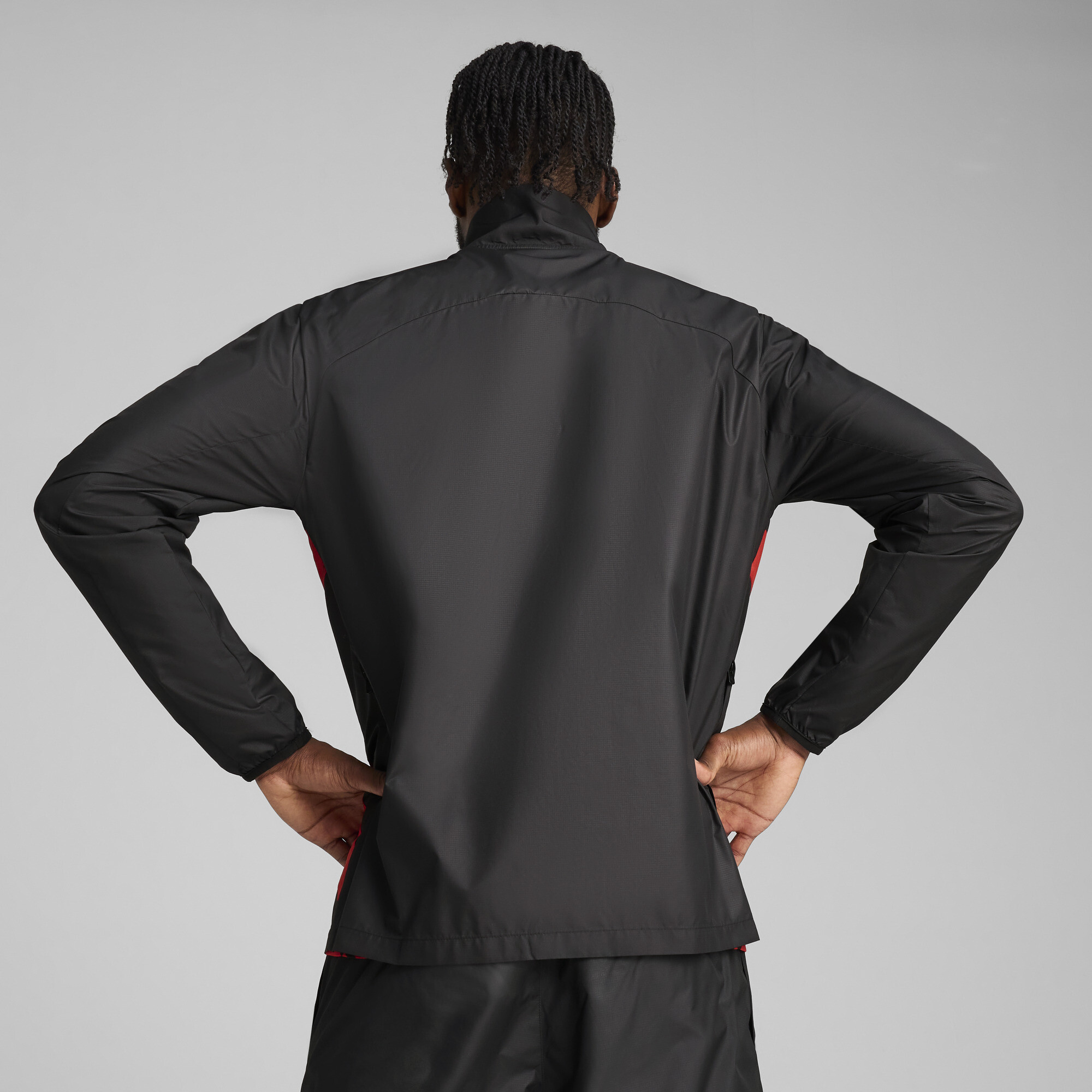 PUMA Egypte geweven prematch-jack voor Heren, Zwart/Rood, Maat M thumbnail 5