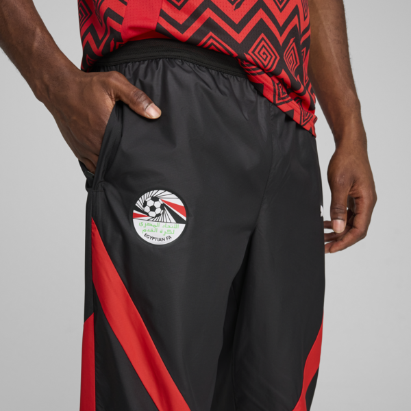 Egypt Pre-match Woven Pants Men, PUMA Black-PUMA Red, large-ZAF