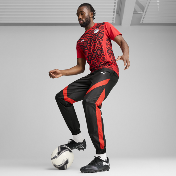 Egypt Pre-match Woven Pants Men, PUMA Black-PUMA Red, large-ZAF