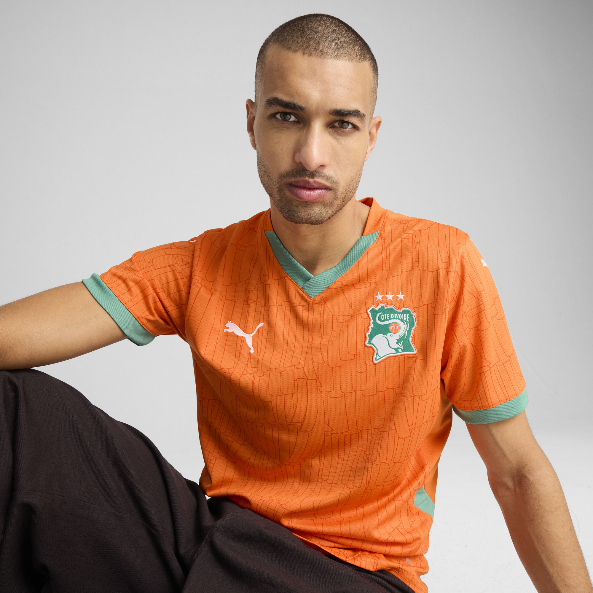 Men's Puma Côte D'Ivoire 2025 Home Jersey, Orange, Size M, Clothing