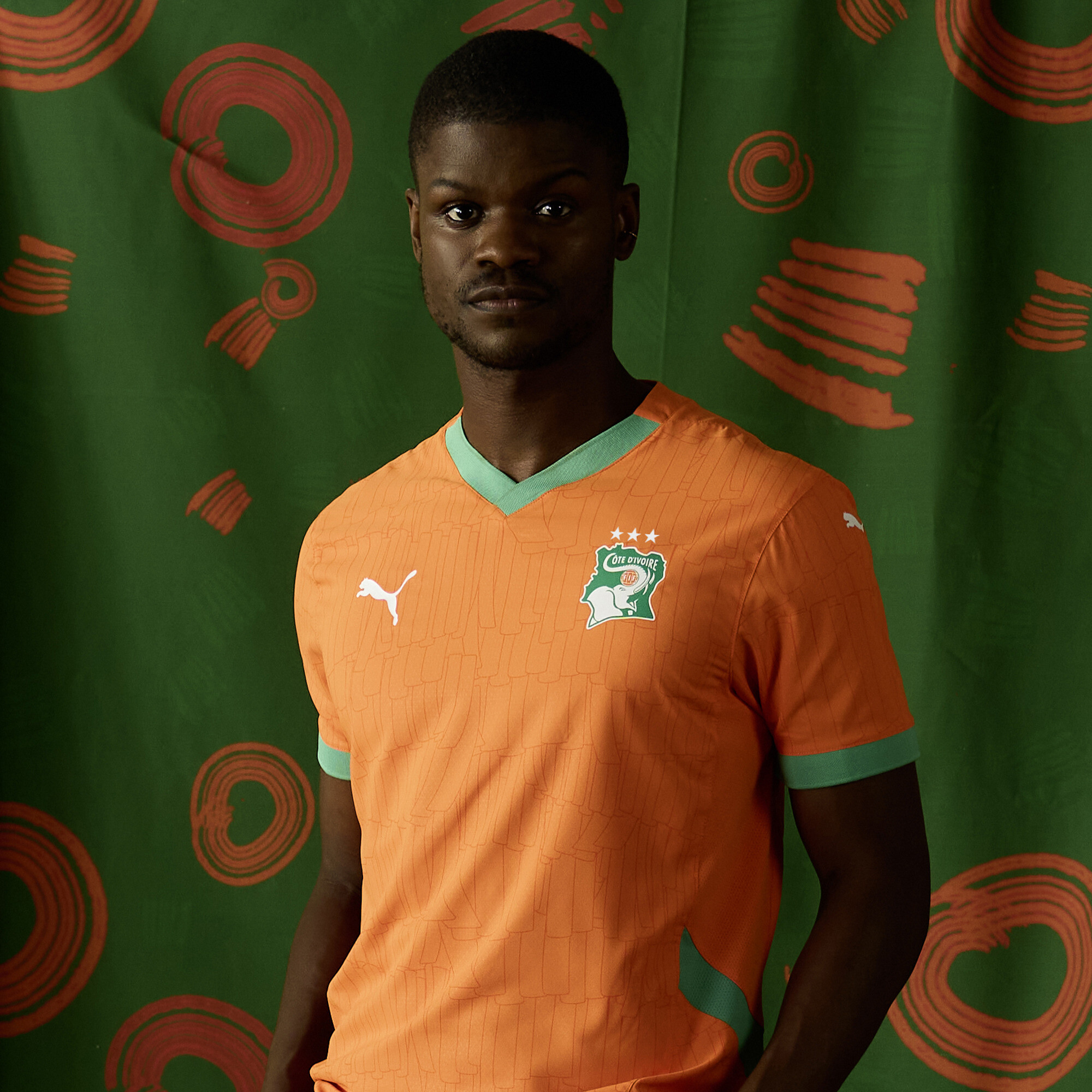 Men's Puma Côte D'Ivoire 2025 Home Jersey, Orange, Size M, Clothing