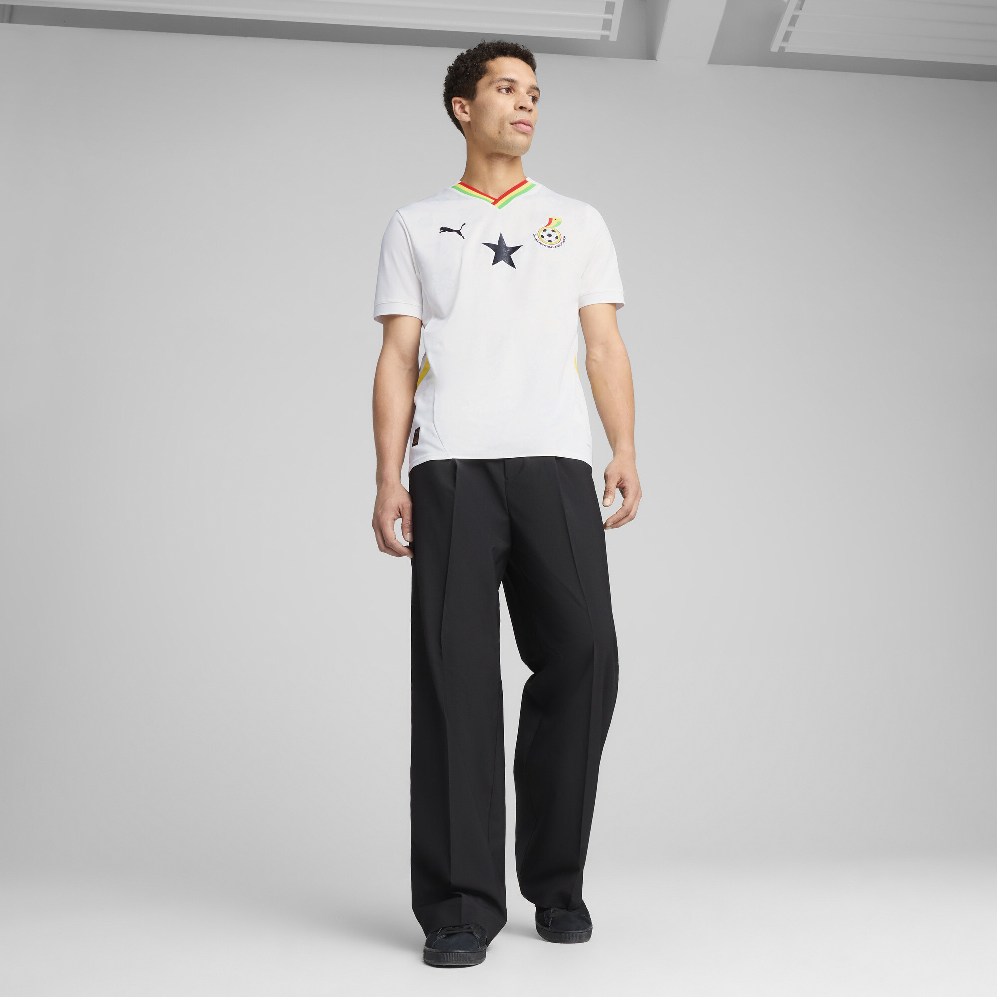 PUMA Ghana 2025 thuisshirt voor Heren, Geel/Wit, Maat M thumbnail 6
