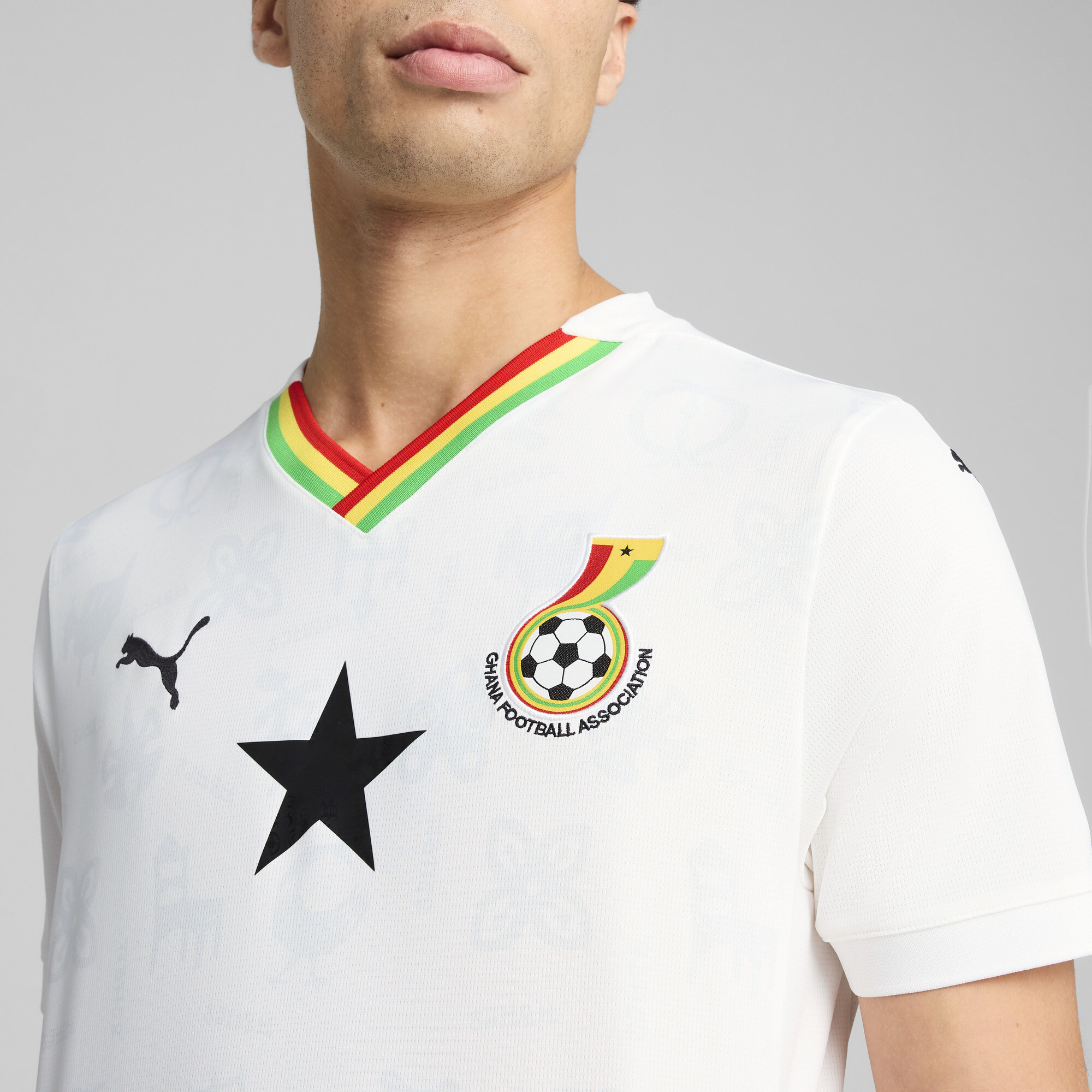 PUMA Ghana 2025 thuisshirt voor Heren, Geel/Wit, Maat M thumbnail 4