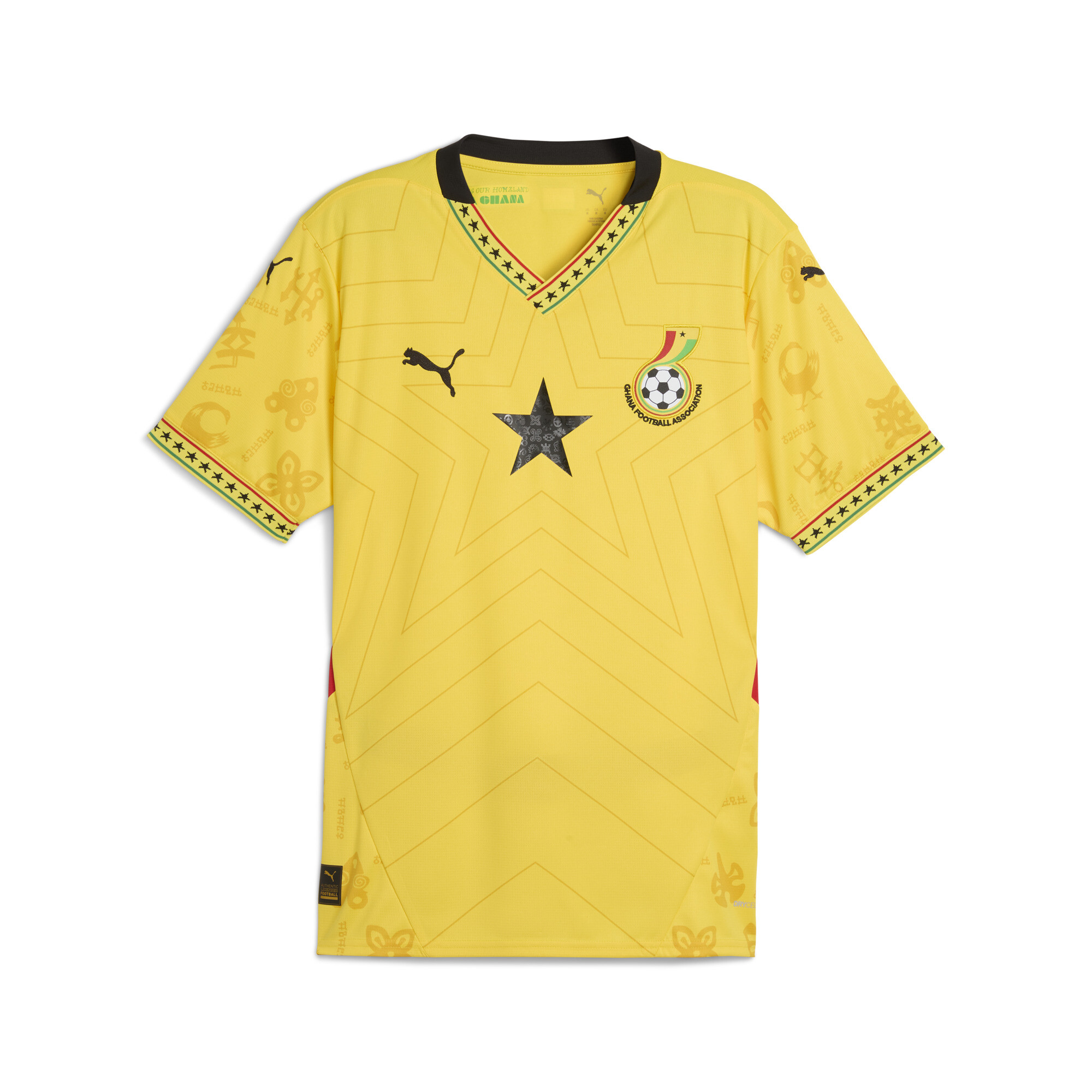 PUMA Ghana 2025 uitshirt voor Heren, Zwart/Geel, Maat XL thumbnail 3