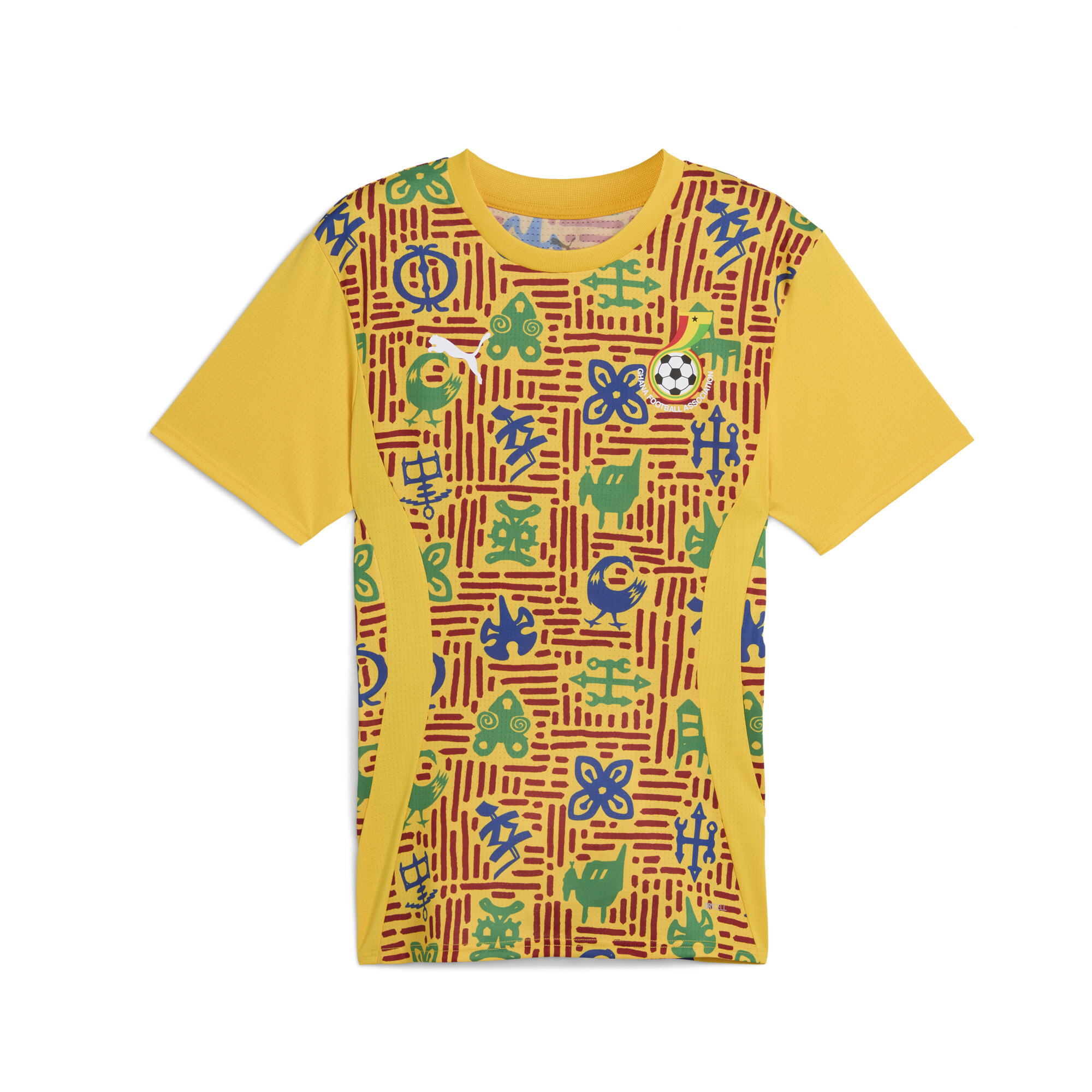 Puma Ghana Aufwärmtrikot Herren | Mit Print | Yellow Sizzle/Intense Red | Größe: 3XL