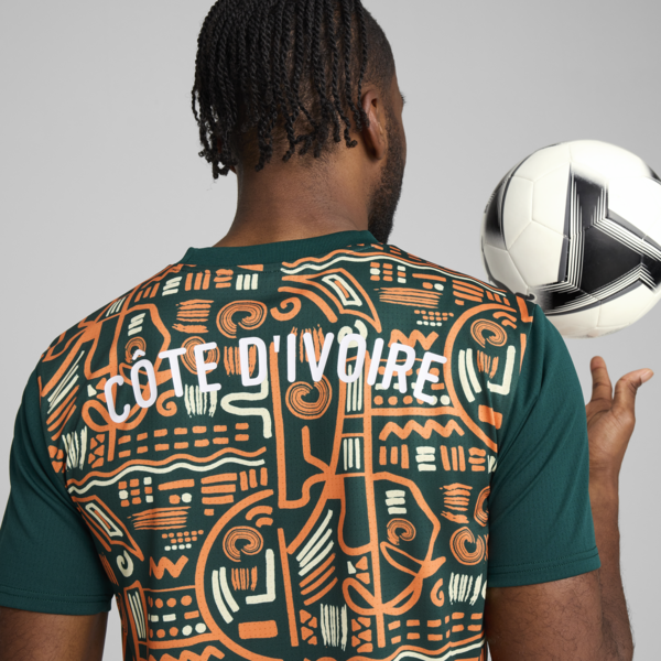 Ivory Coast 2025 Pre-match Jersey Men, Dark Myrtle-Rickie Orange, large-ZAF