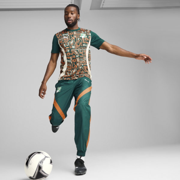 Ivory Coast 2025 Pre-match Jersey Men, Dark Myrtle-Rickie Orange, large-ZAF