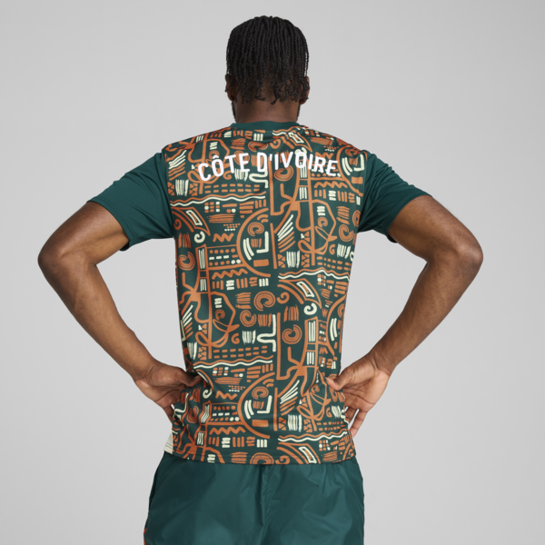 Ivory Coast 2025 Pre-match Jersey Men, Dark Myrtle-Rickie Orange, large-ZAF