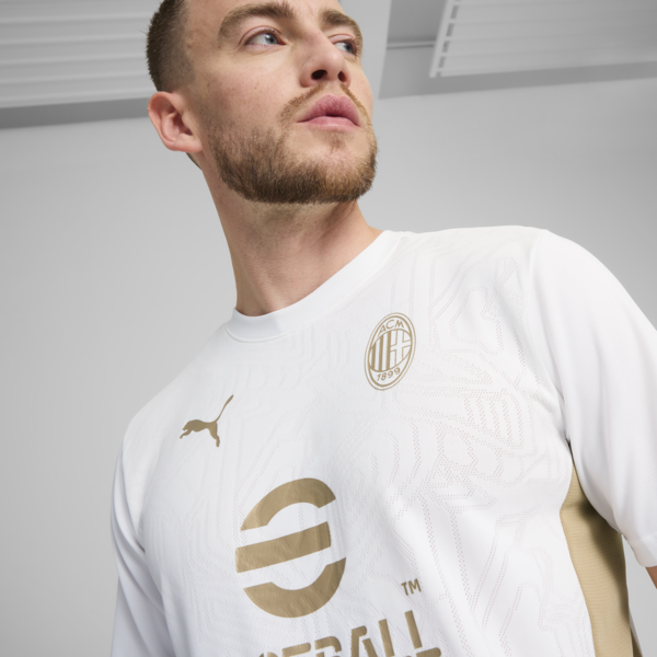 Camiseta de entrenamiento AC Milan para hombre, PUMA White-Matte Puma Gold, large-ARG