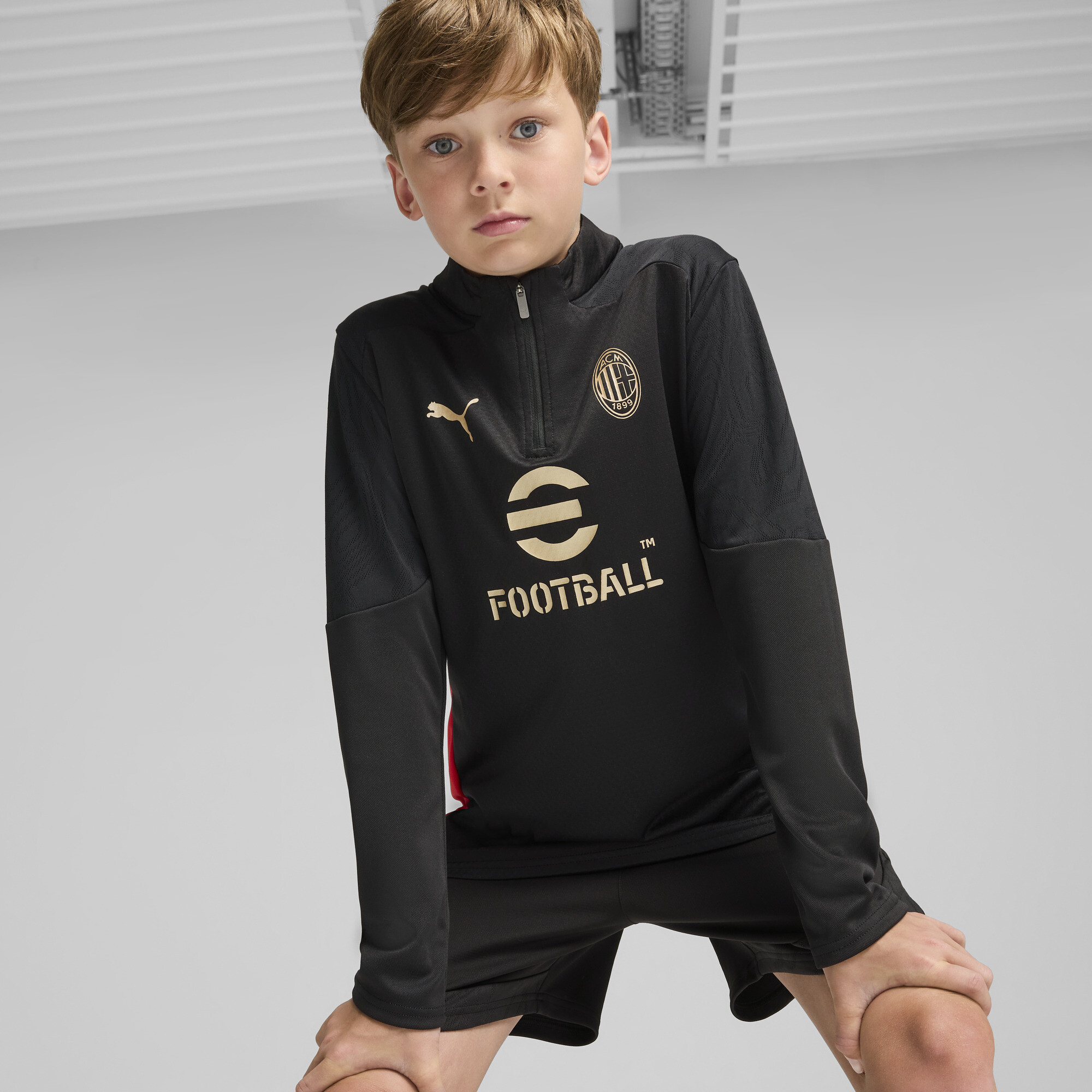 Puma AC Milan Trainingsoberteil Teenager Für Für Kinder | Black/Red | Größe: 13-14Y