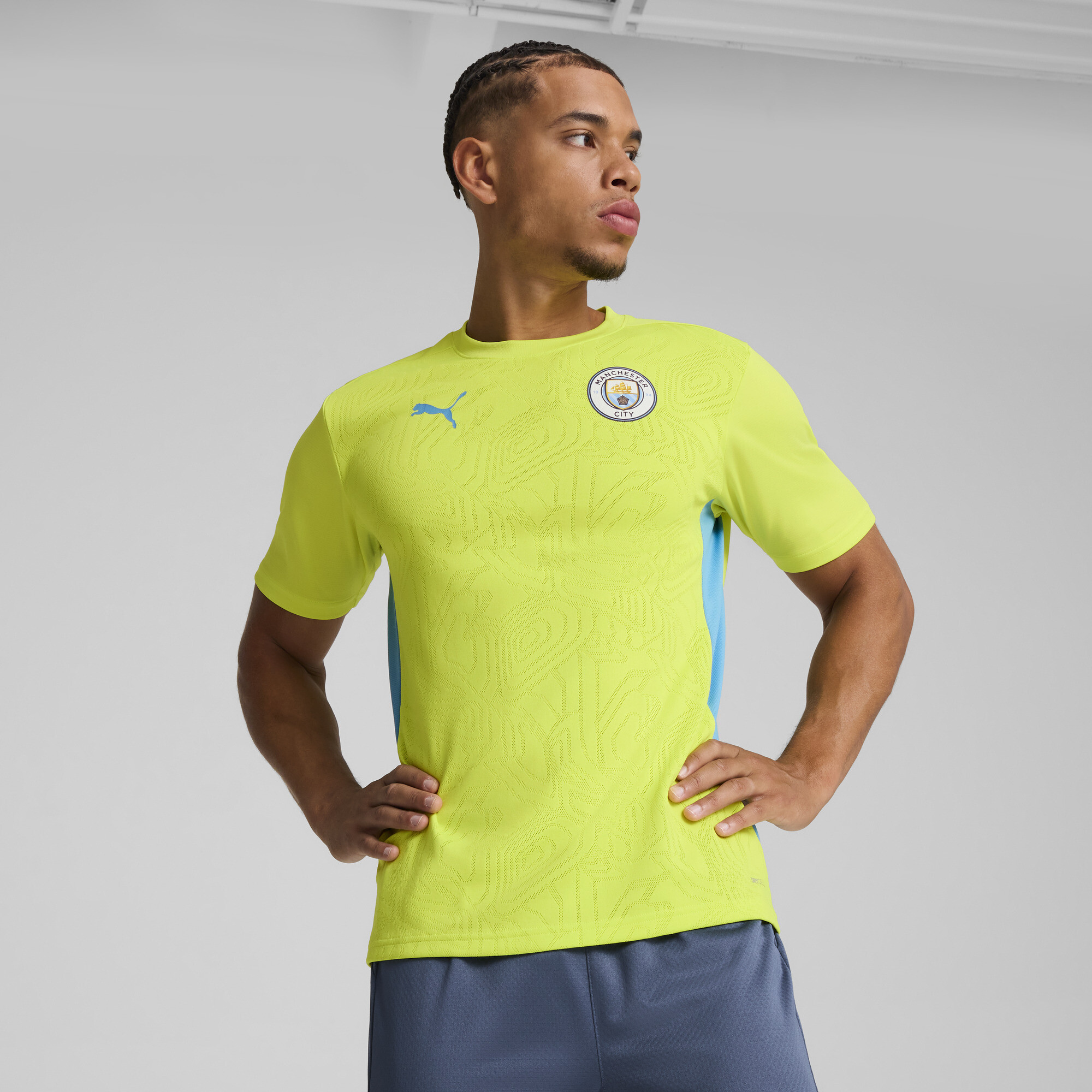 Men's Puma Manchester City Training Jersey, Yellow, Size XS, Clothing