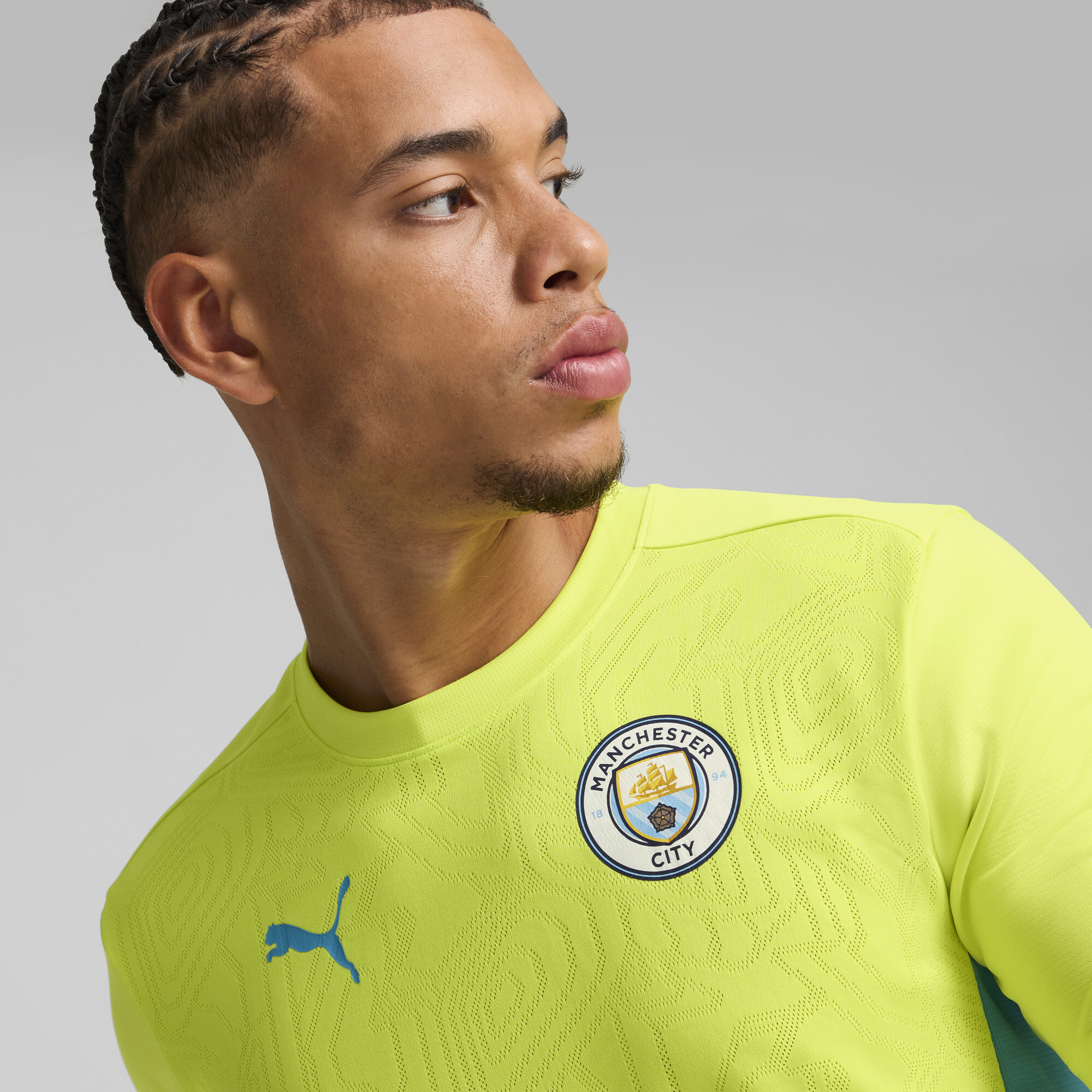 Men's Puma Manchester City Training Jersey, Yellow, Size XS, Clothing