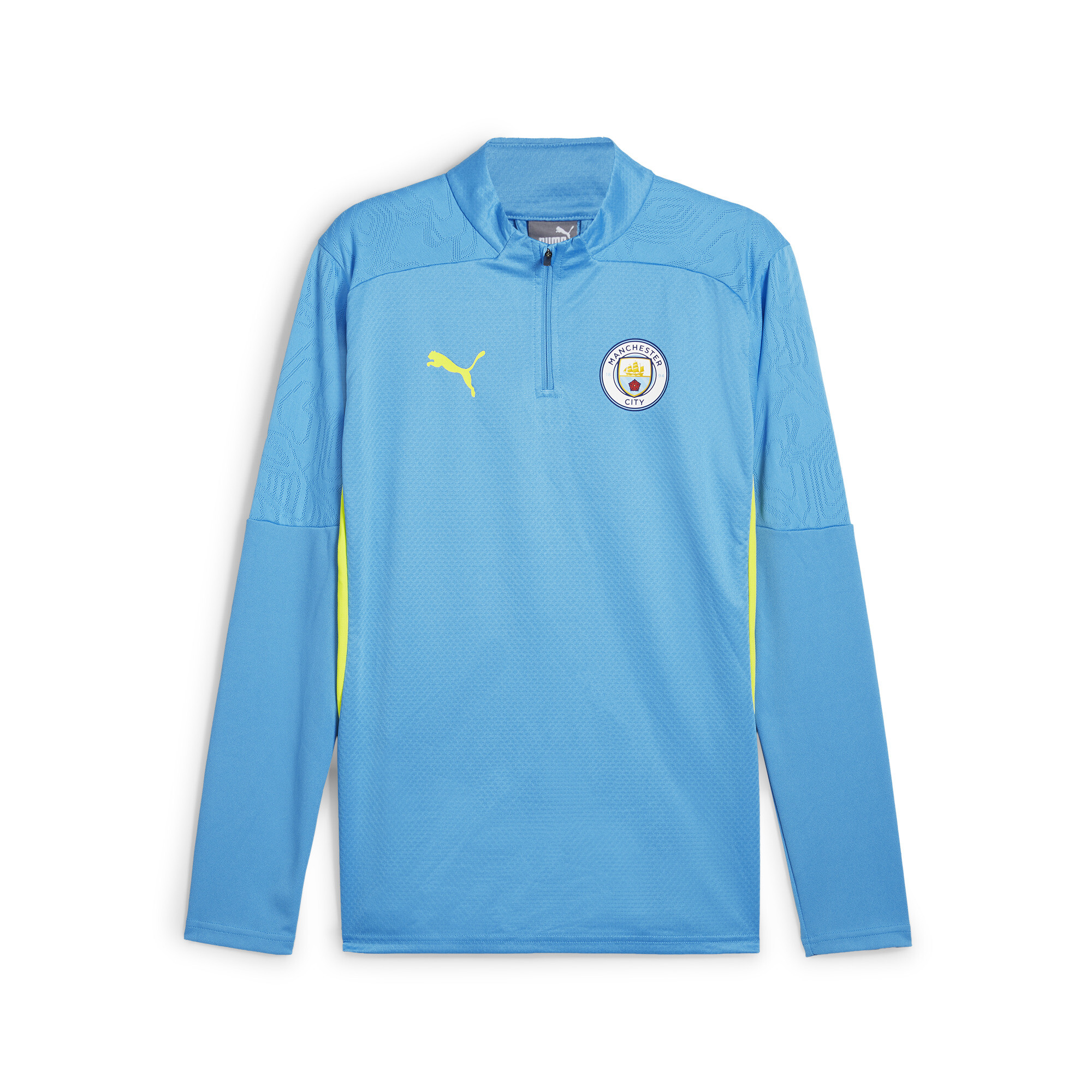 Men's Puma Manchester City Quarter-Zip Training Top, Blue, Size XL, Sport