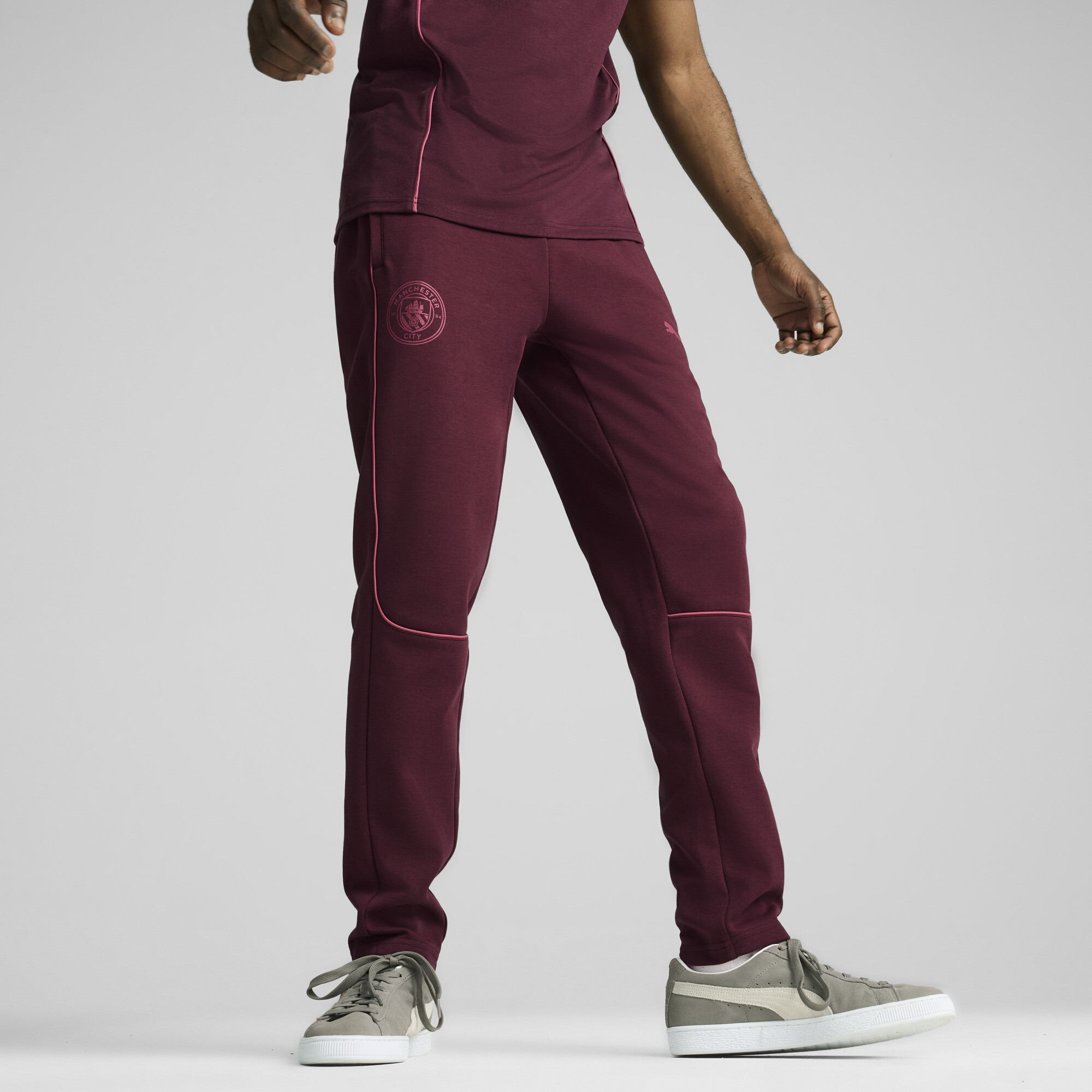 Puma Manchester City Casuals Hose Herren | Mit Color Blocking | Dark Jasper/Dusty Orchid | Größe: S