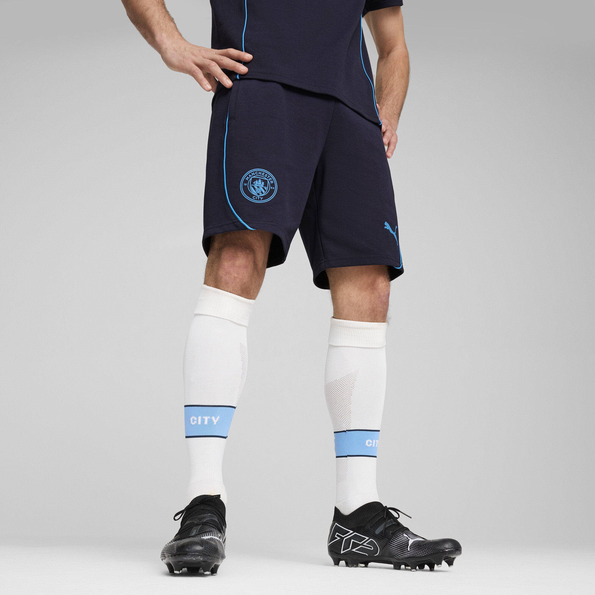 Puma Manchester City Casuals Shorts Herren | Mit Color Blocking | Navy/Magic Blue | Größe: L