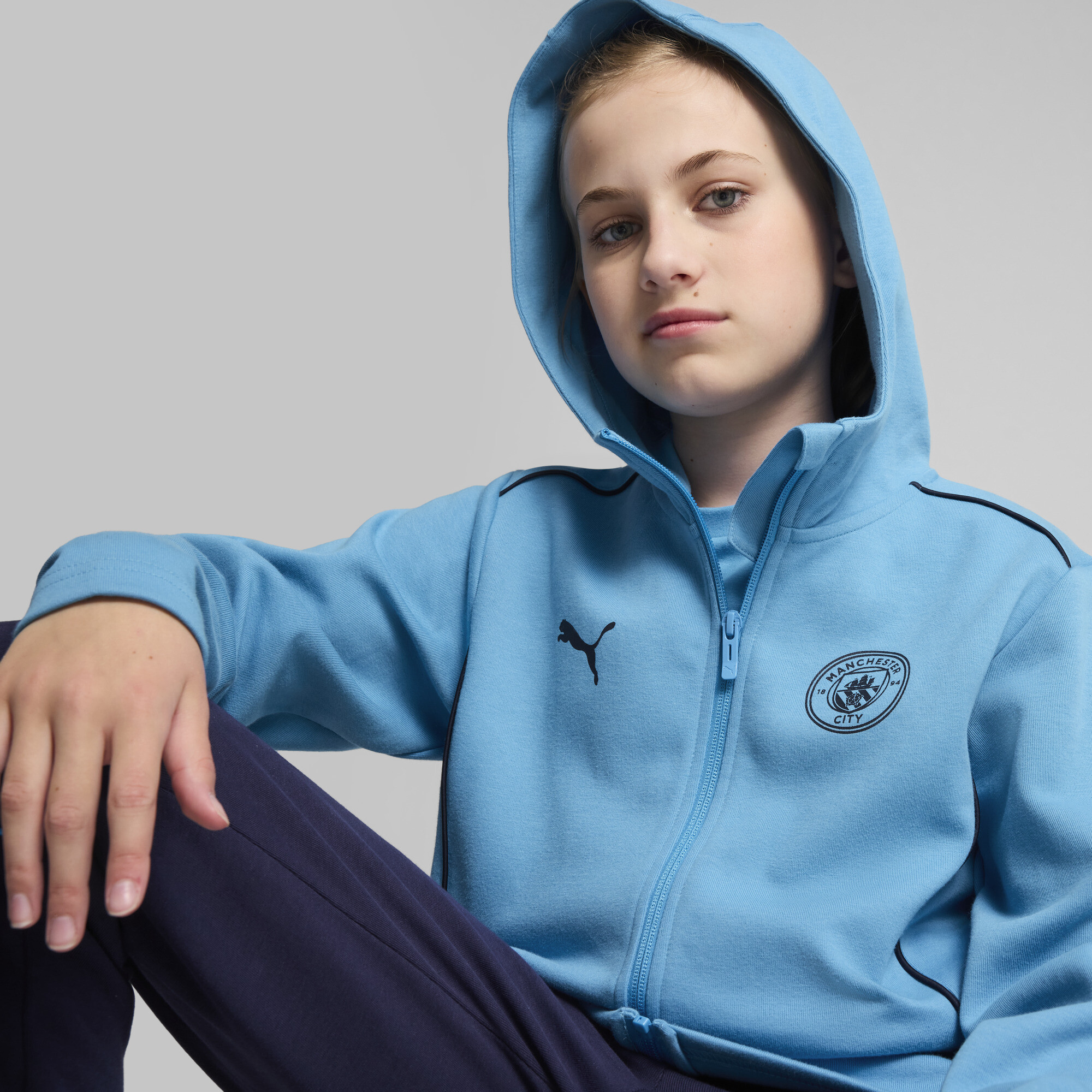 Młodzieżowa Kurtka Z Kapturem Casuals Manchester City