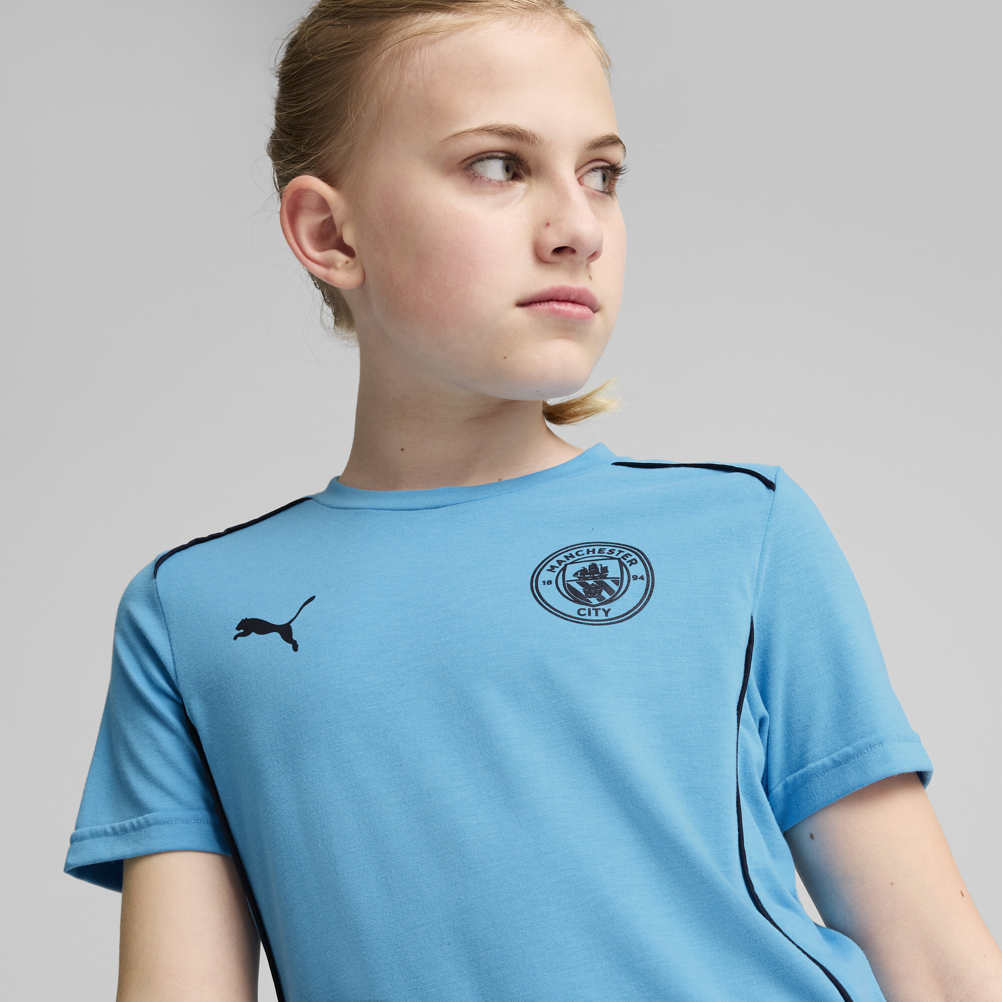 Puma Manchester City Casuals Tee Youth, Blue, Size 9-10Y, Clothing