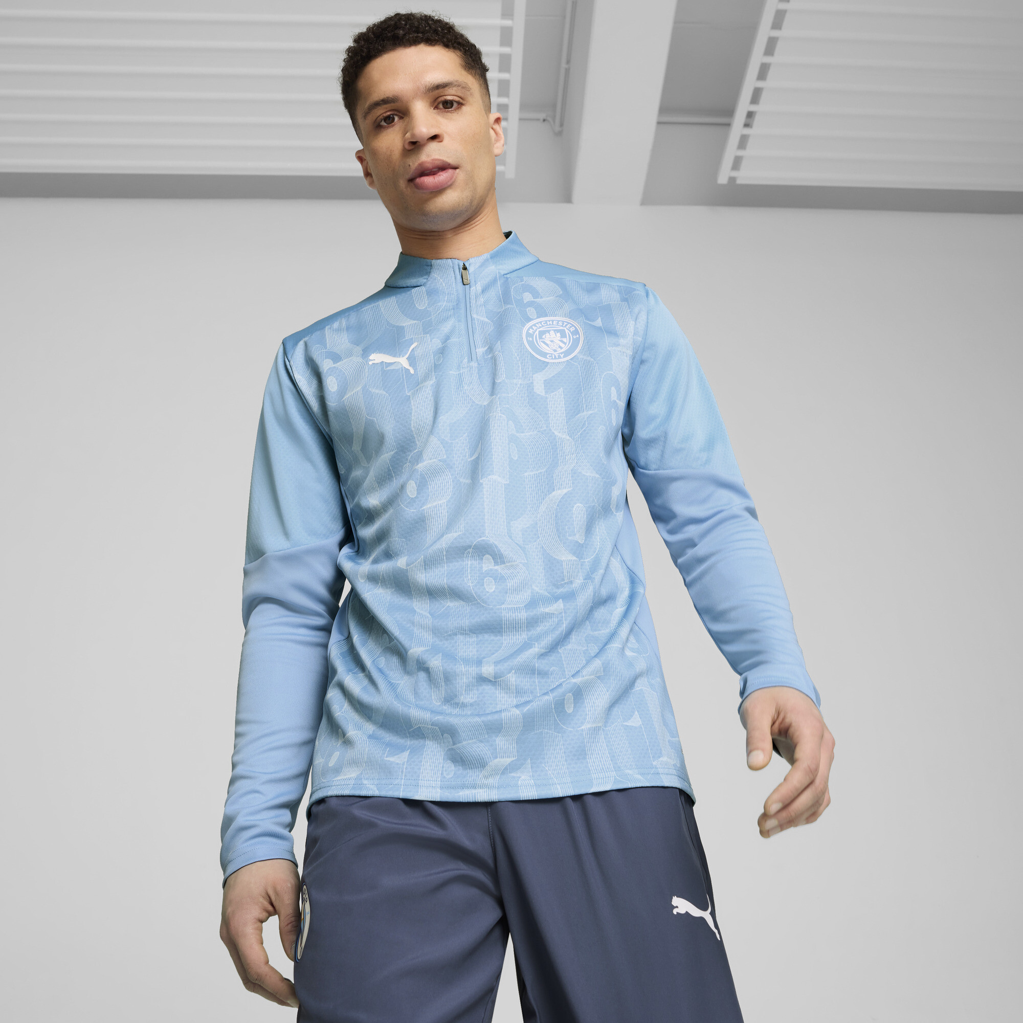 Puma Manchester City Pre-match Oberteil Herren | Light Blue/White | Größe: XXL