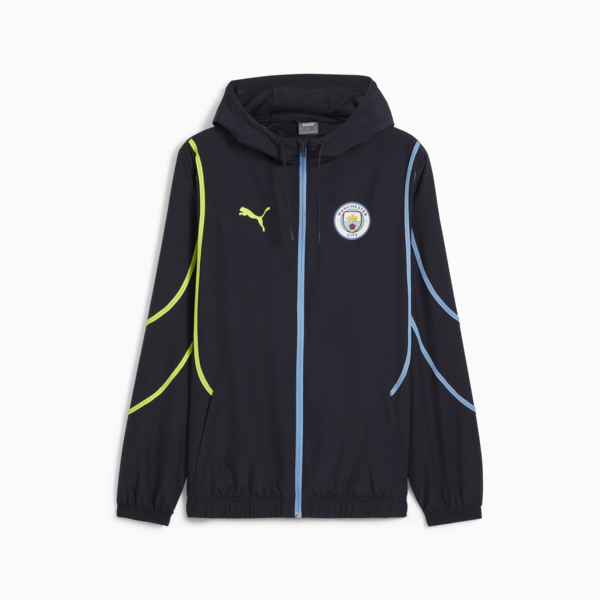 Manchester City Pre-match Woven Jacket Men, New Navy-Yellow Glow, large-ZAF