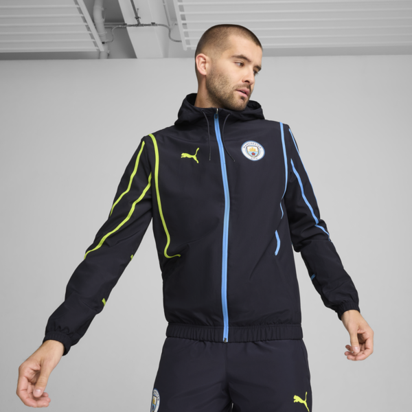 Manchester City Pre-match Woven Jacket Men, New Navy-Yellow Glow, large-ZAF