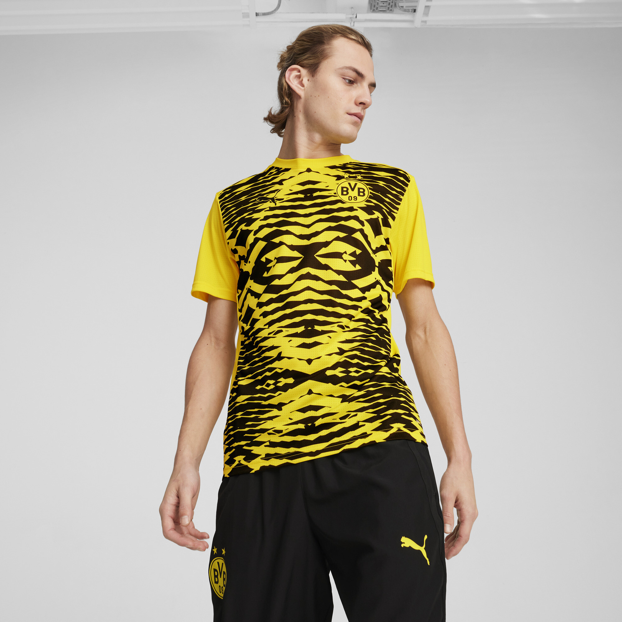 Puma Borussia Dortmund Kurzärmliges Aufwärmtrikot Herren | Mit Other Pattern | Faster Yellow/Black | Größe: XL