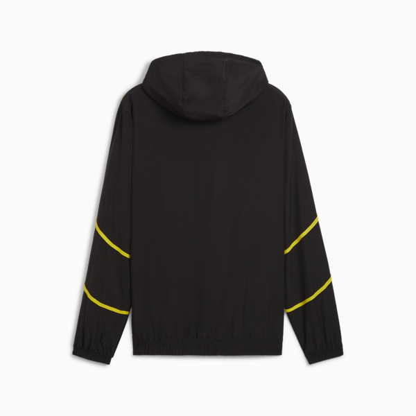 Campera pre-partido con capucha Borussia Dortmund para hombre, PUMA Black-Faster Yellow, large-ARG