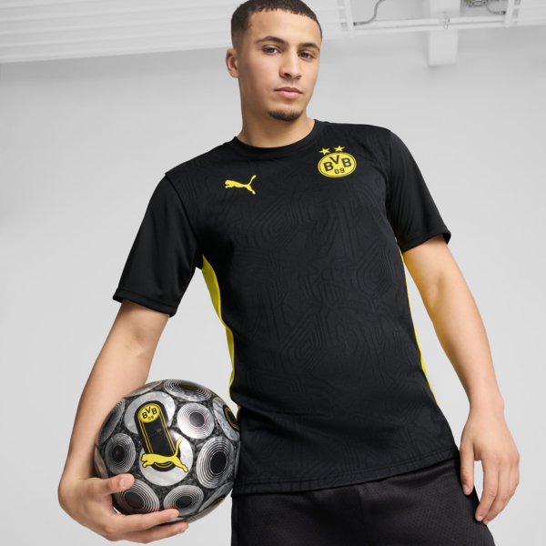 Camiseta de entrenamiento Borussia Dortmund para hombre, PUMA Black-Faster Yellow, large-ARG