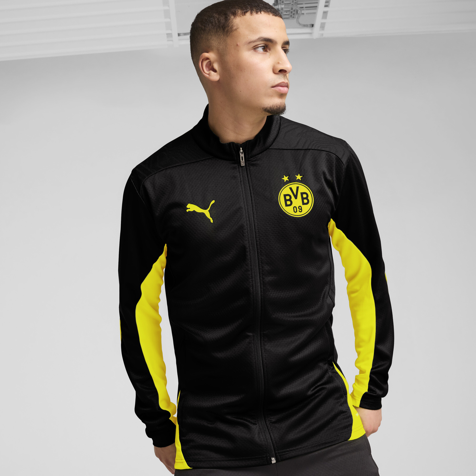 Puma Borussia Dortmund Trainingsjacke Herren | Mit Plain | Black/Faster Yellow | Größe: XS