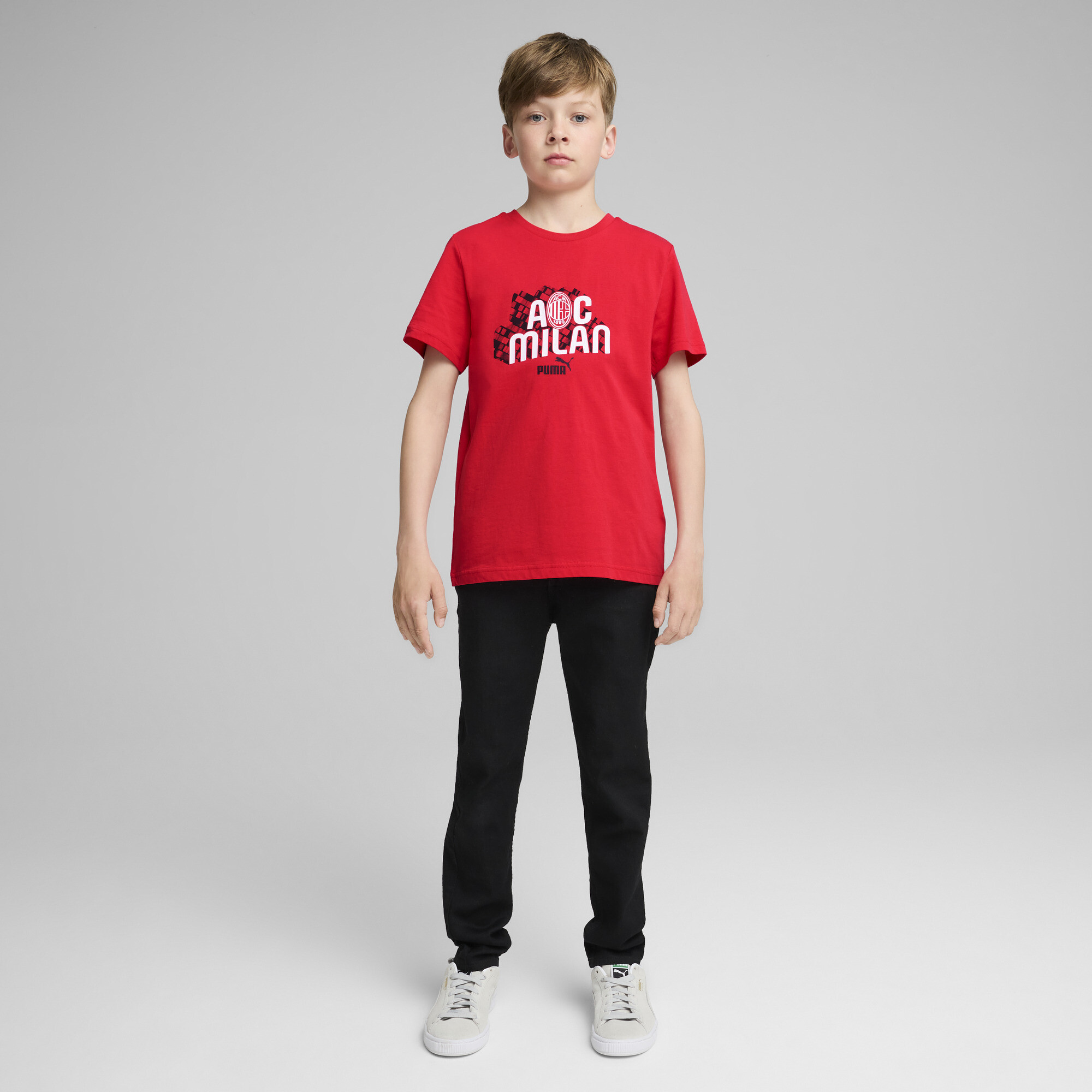 Puma AC Milan Ftbl CULTURE Tee Youth, Red, Size 11-12Y, Clothing