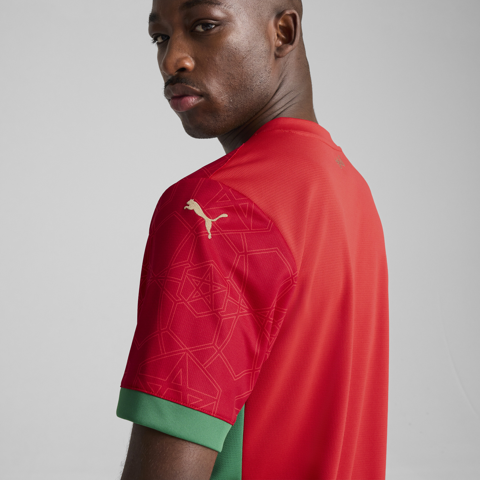 Men's Puma Morocco 2025 Home Jersey, Red, Size XL, Clothing