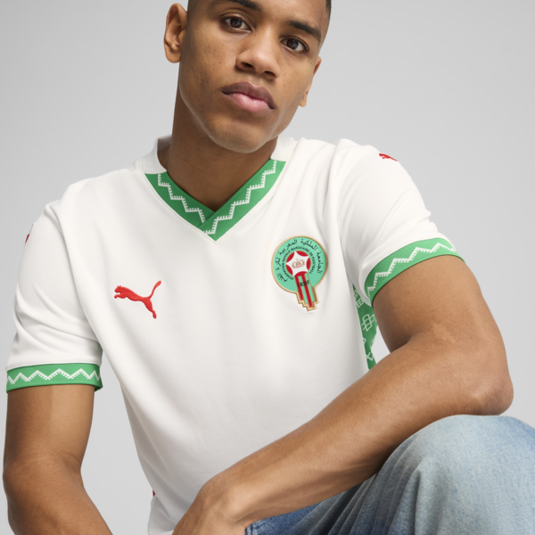 Morocco 2025 Away Jersey Men, PUMA White-Fast Green-PUMA Red, large-MEX