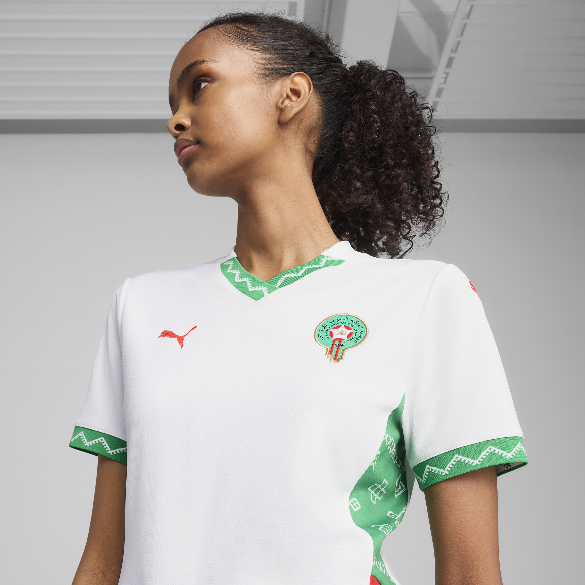 Women's Puma Morocco 2025 Away Jersey, White, Size L, Clothing