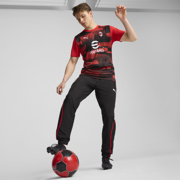 AC Milan Pre-match Short Sleeve Jersey Men, For All Time Red-PUMA Black, large-ZAF