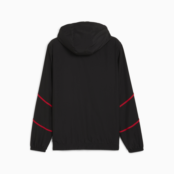 Campera pre-partido con capucha AC Milan para hombre, PUMA Black-For All Time Red, large-ARG