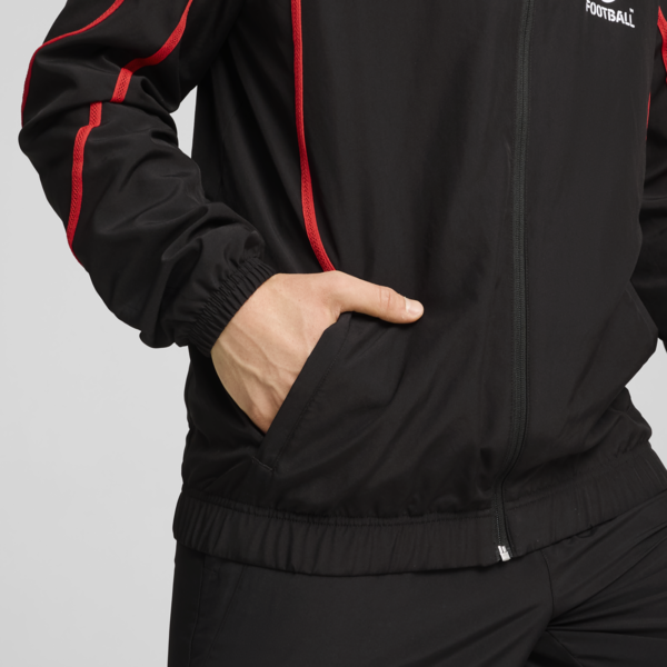 Campera pre-partido con capucha AC Milan para hombre, PUMA Black-For All Time Red, large-ARG